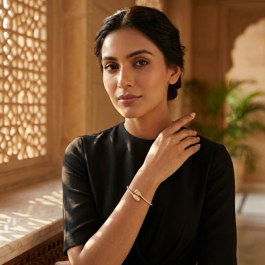 Mataari Bracelet Adjustable Gold Plated Moissanite Crystal Birthstone Bracelet for Women