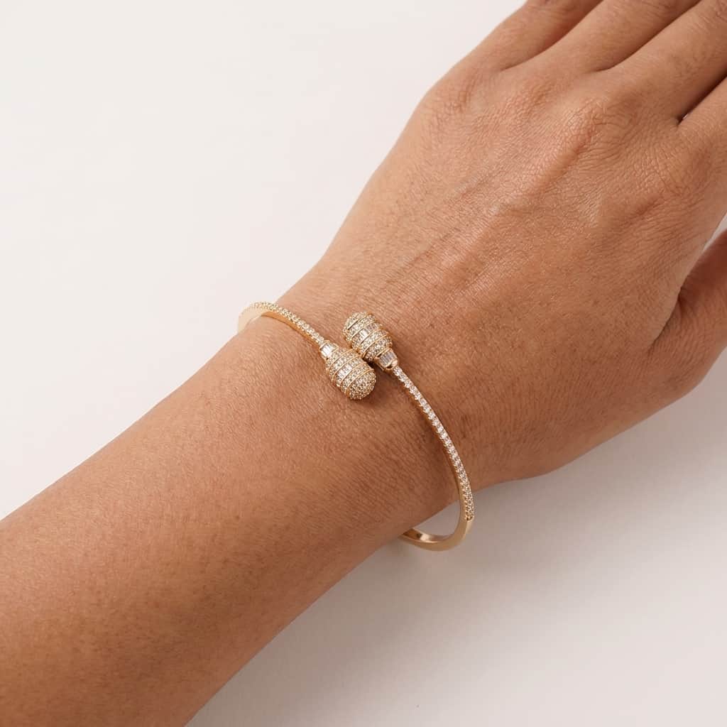 Mataari Bracelet Adjustable Gold Plated Moissanite Crystal Birthstone Bracelet for Women
