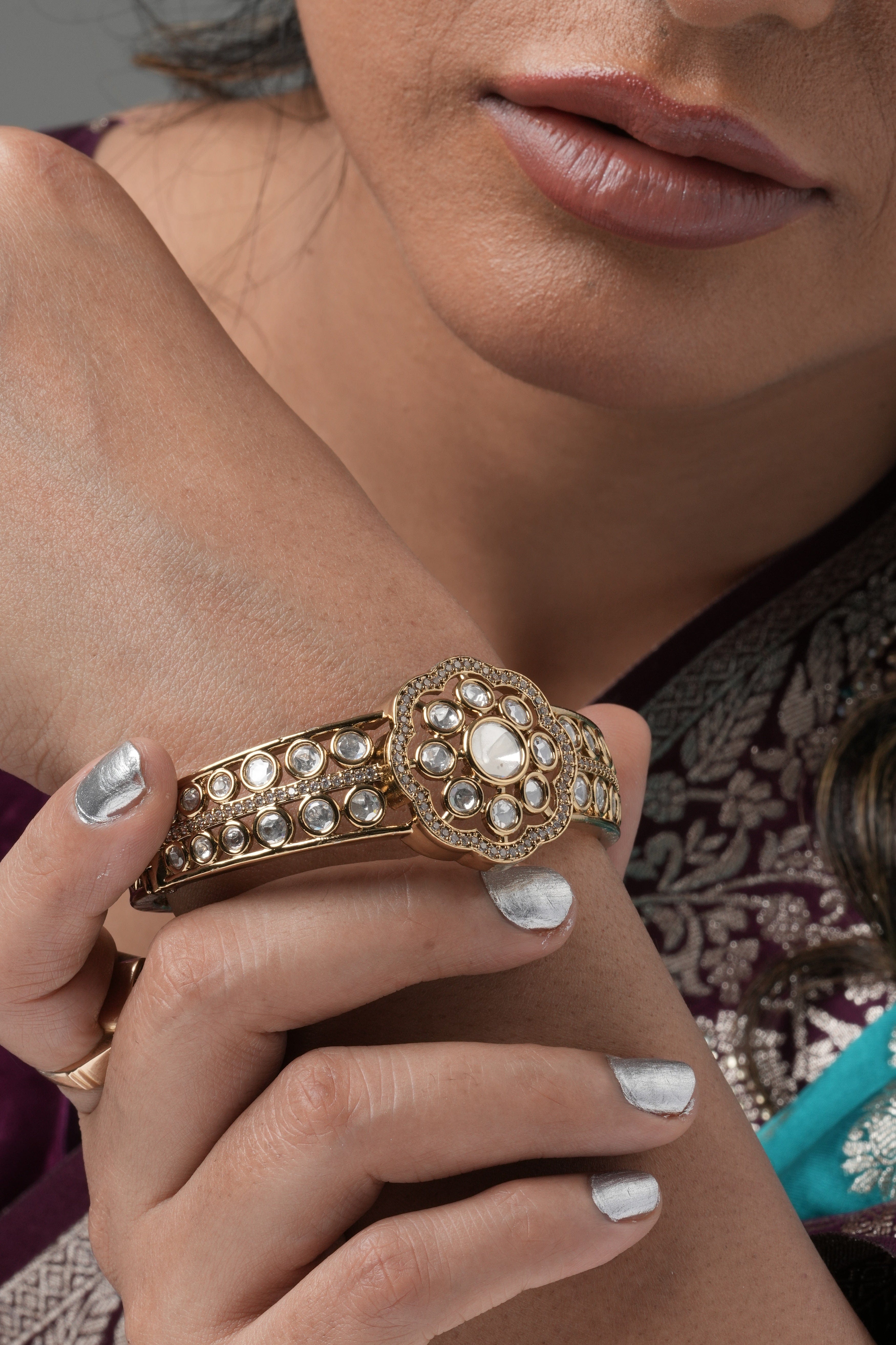 Mataari Bracelet,Bangles Brilliant Crystal Cluster Bracelet