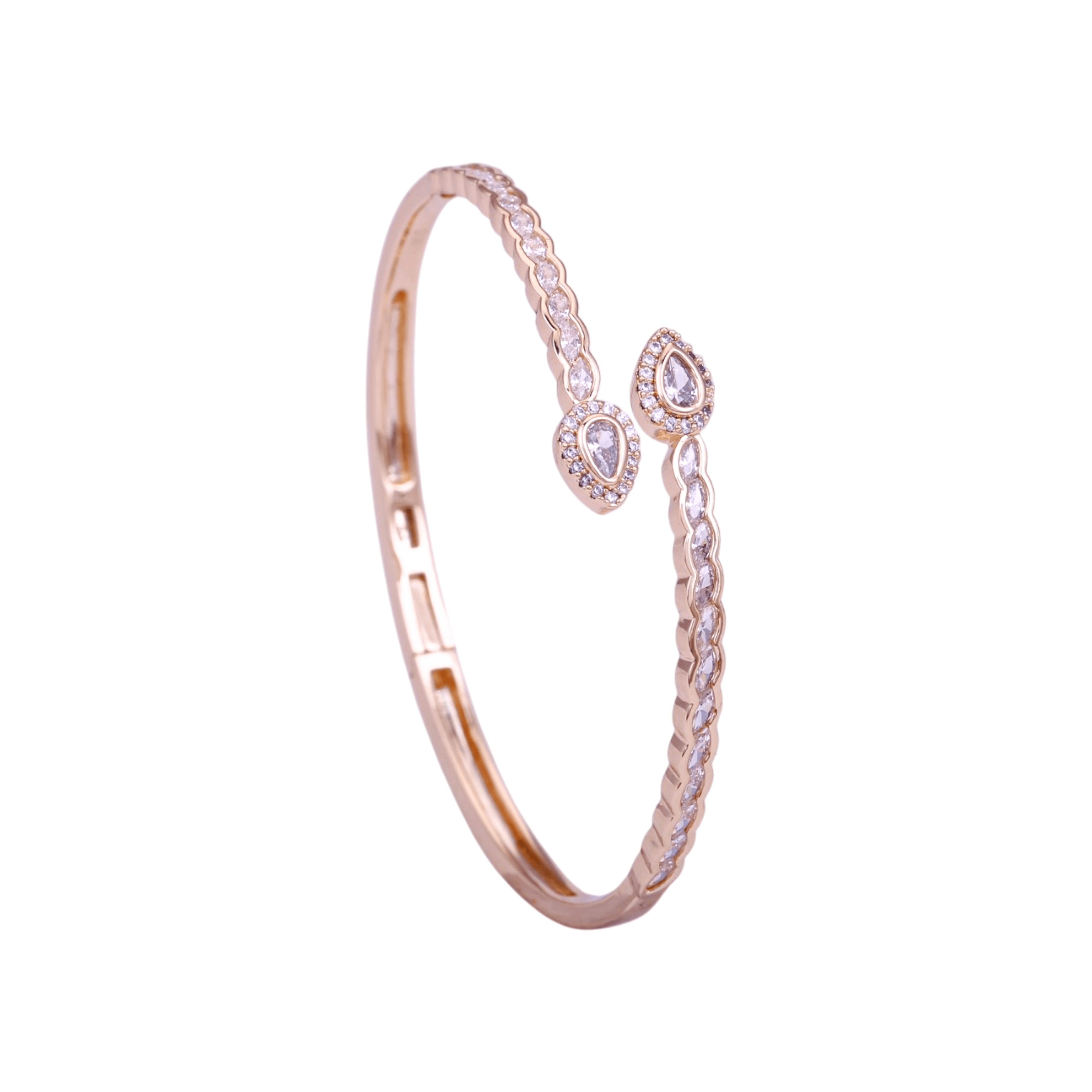 Mataari Bracelet Rose Gold Adjustable Amethyst Crystal Birthstone Kada Bracelet for Women