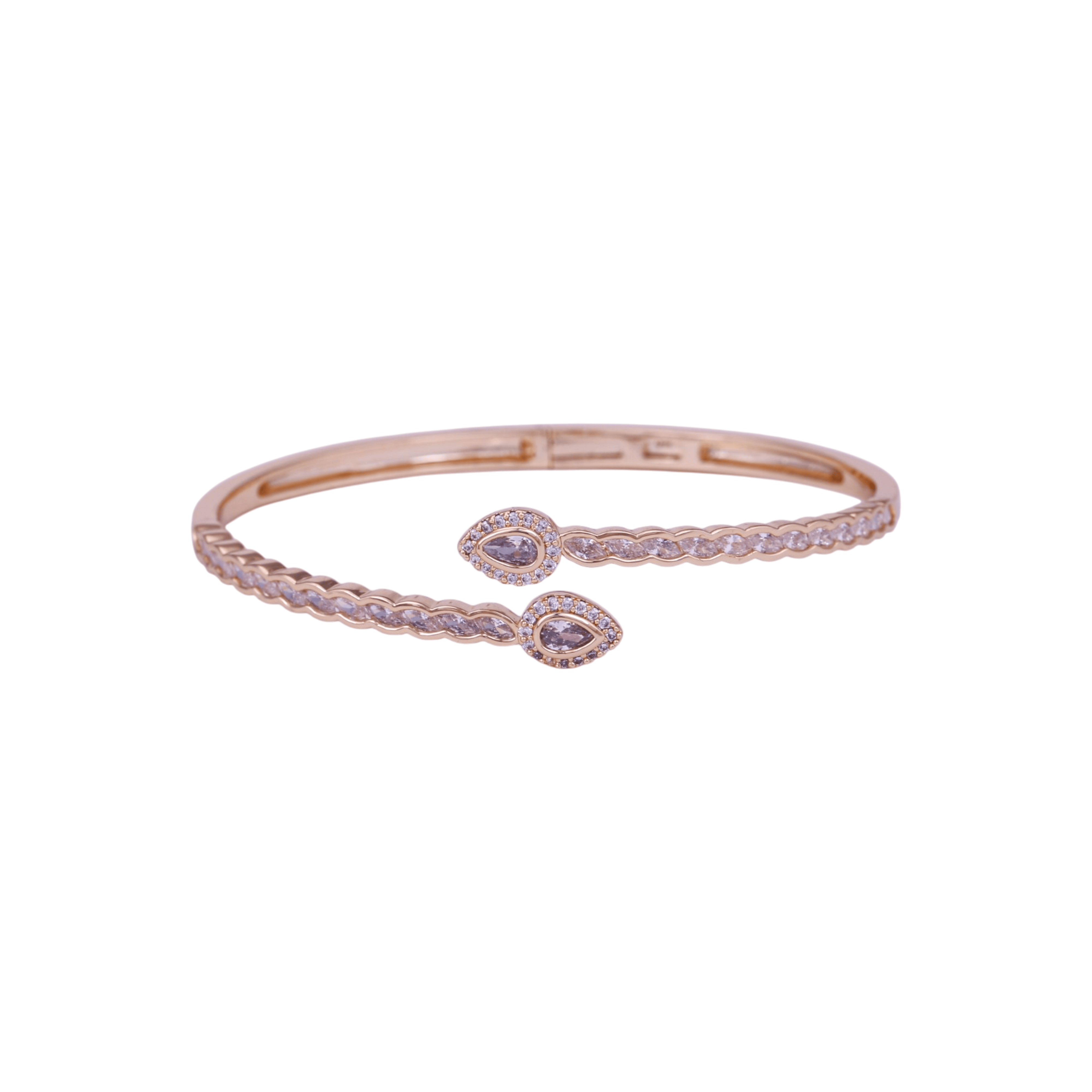 Mataari Bracelet Rose Gold Adjustable Amethyst Crystal Birthstone Kada Bracelet for Women