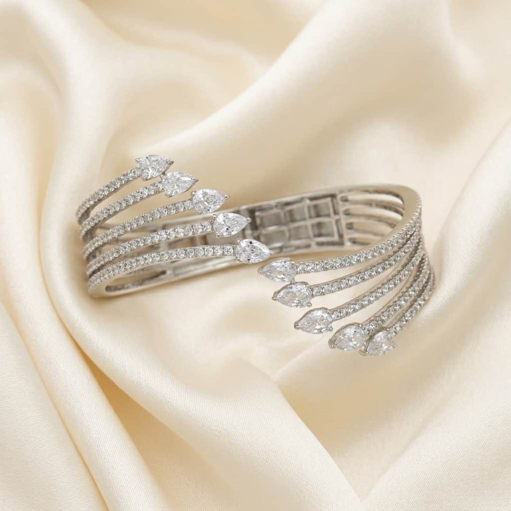 Mataari Bracelet Cubic Zirconia Silver Crystal Birthstone Sister Bracelet Femme