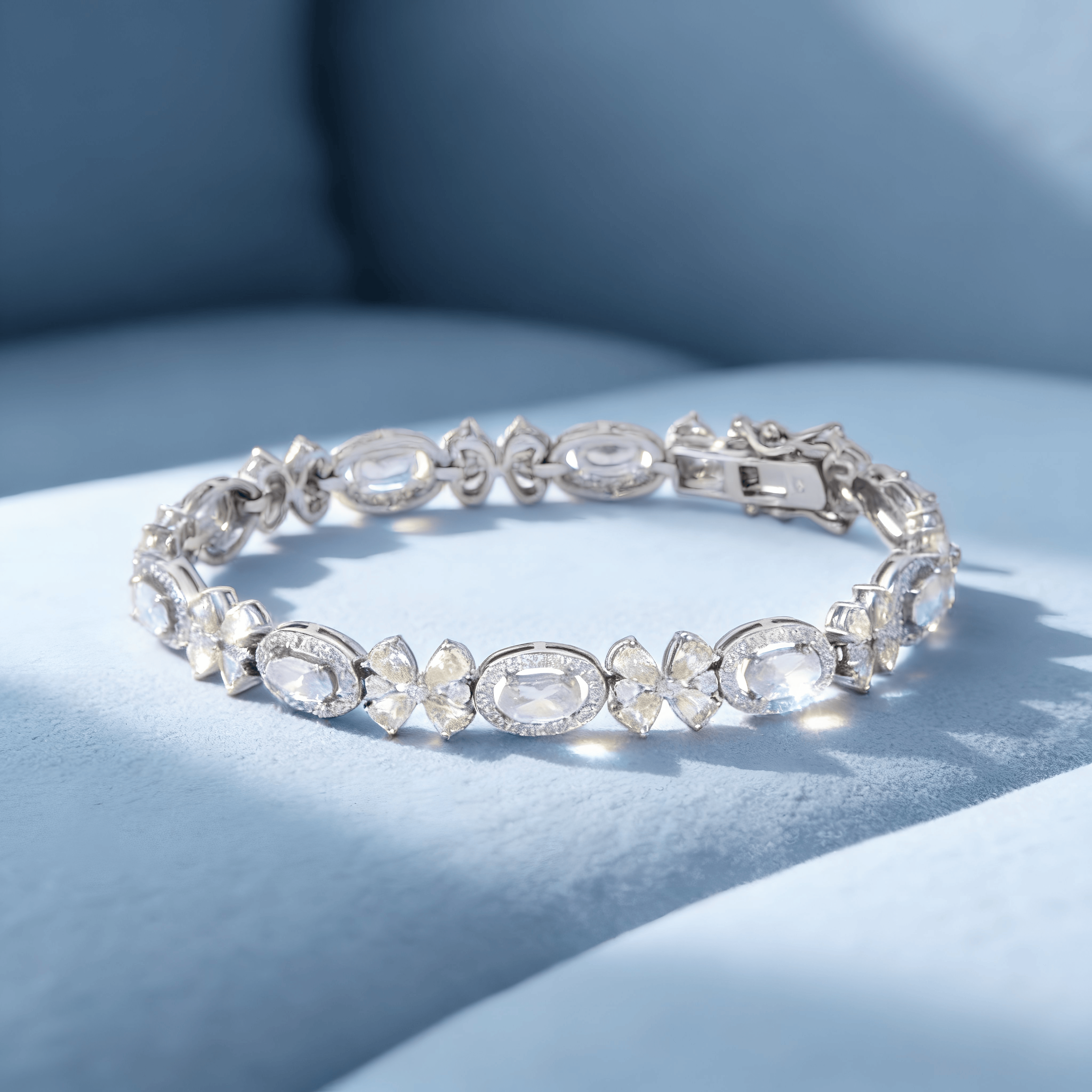 Mataari Bracelet Silver Plated Cubic Zirconia Enagagement Tennis Bracelet