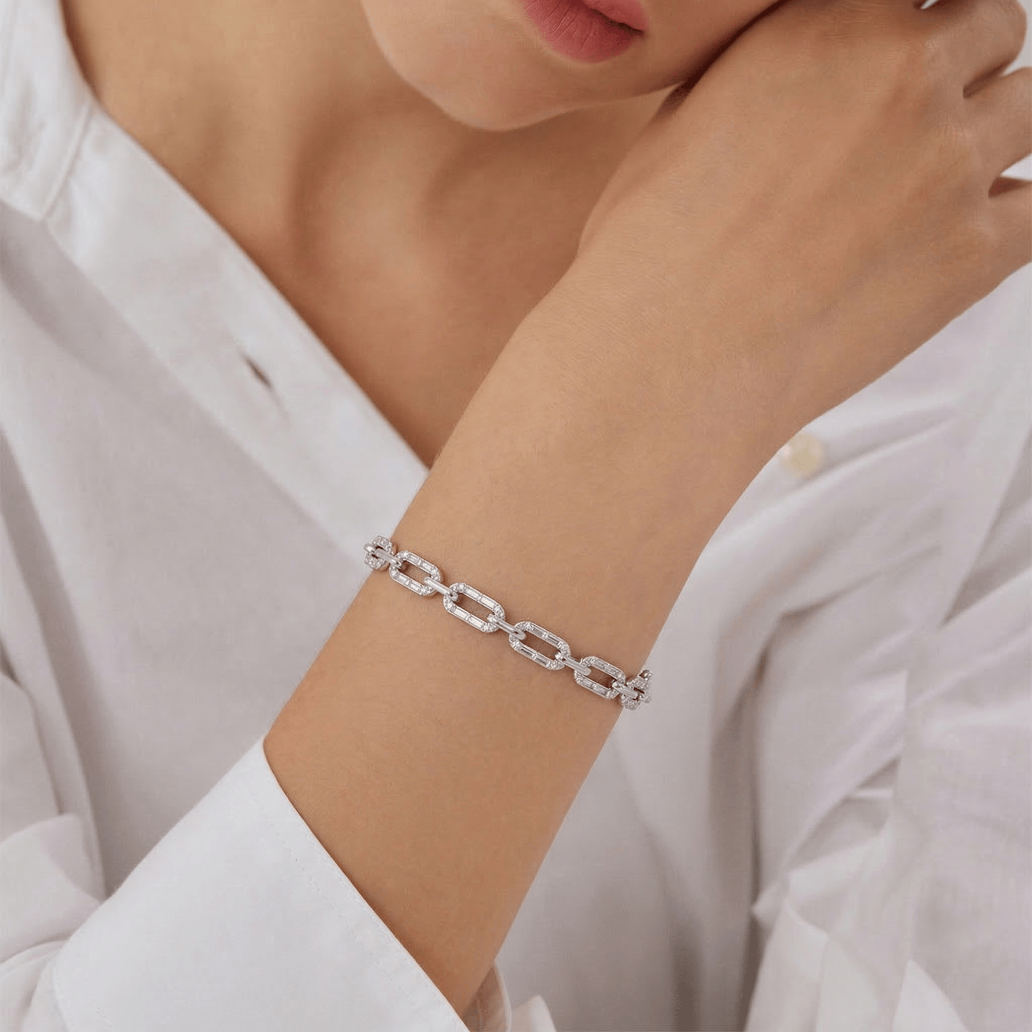Mataari Bracelet Sterling Silver Link Chain Openable Bracelet