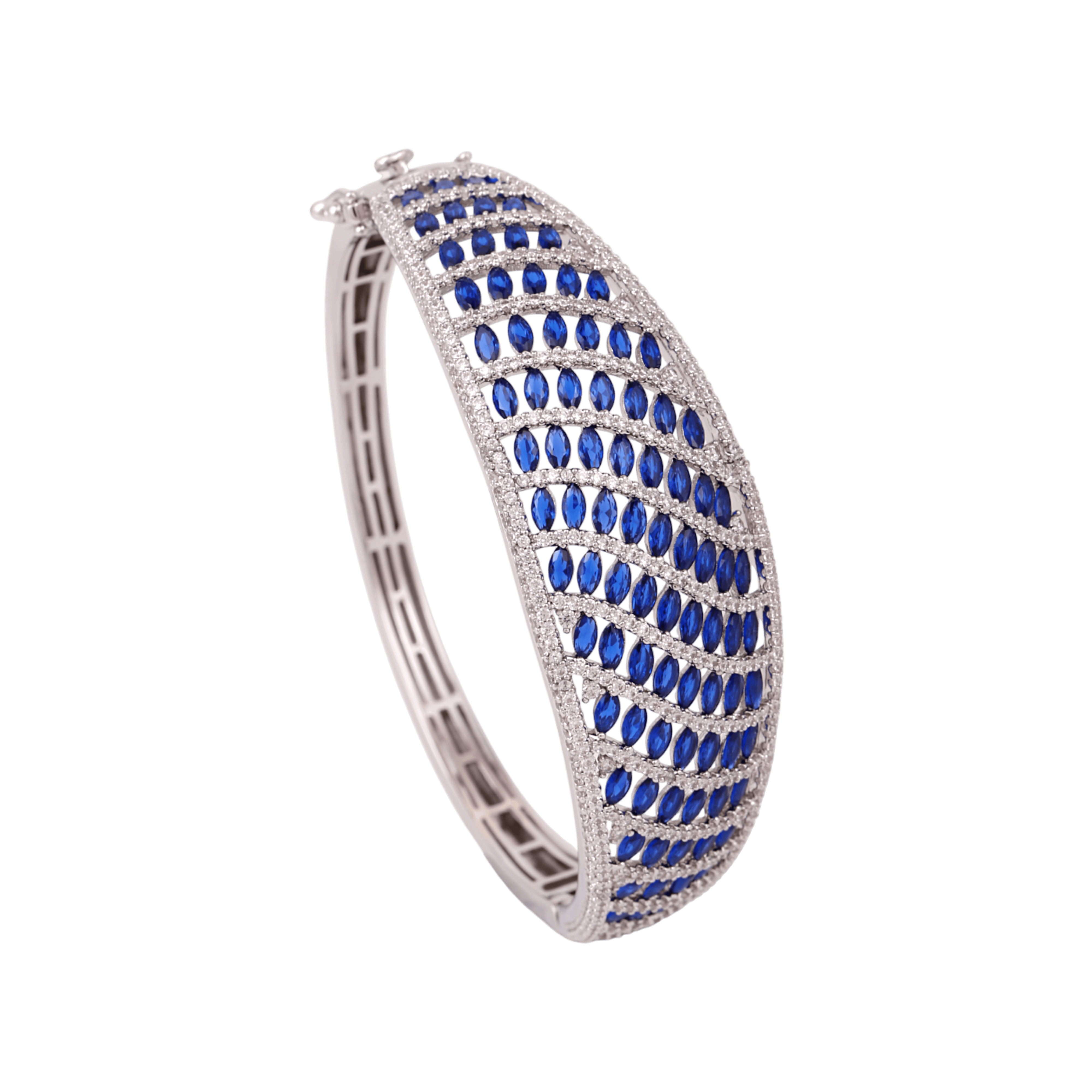 Mataari Bracelet Wedding Cubic Zirconia Silver Plated Openable Bracelet