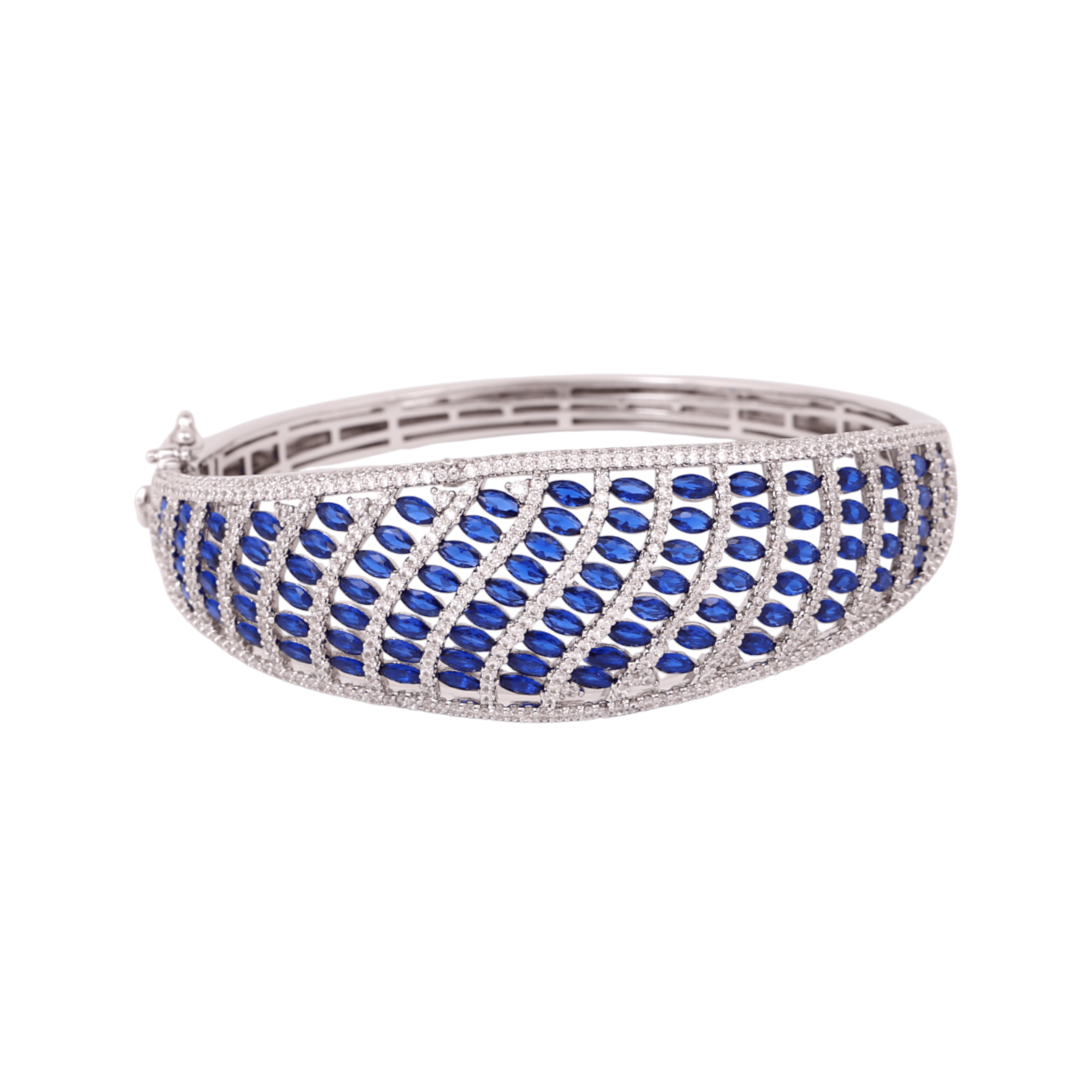 Mataari Bracelet Wedding Cubic Zirconia Silver Plated Openable Bracelet