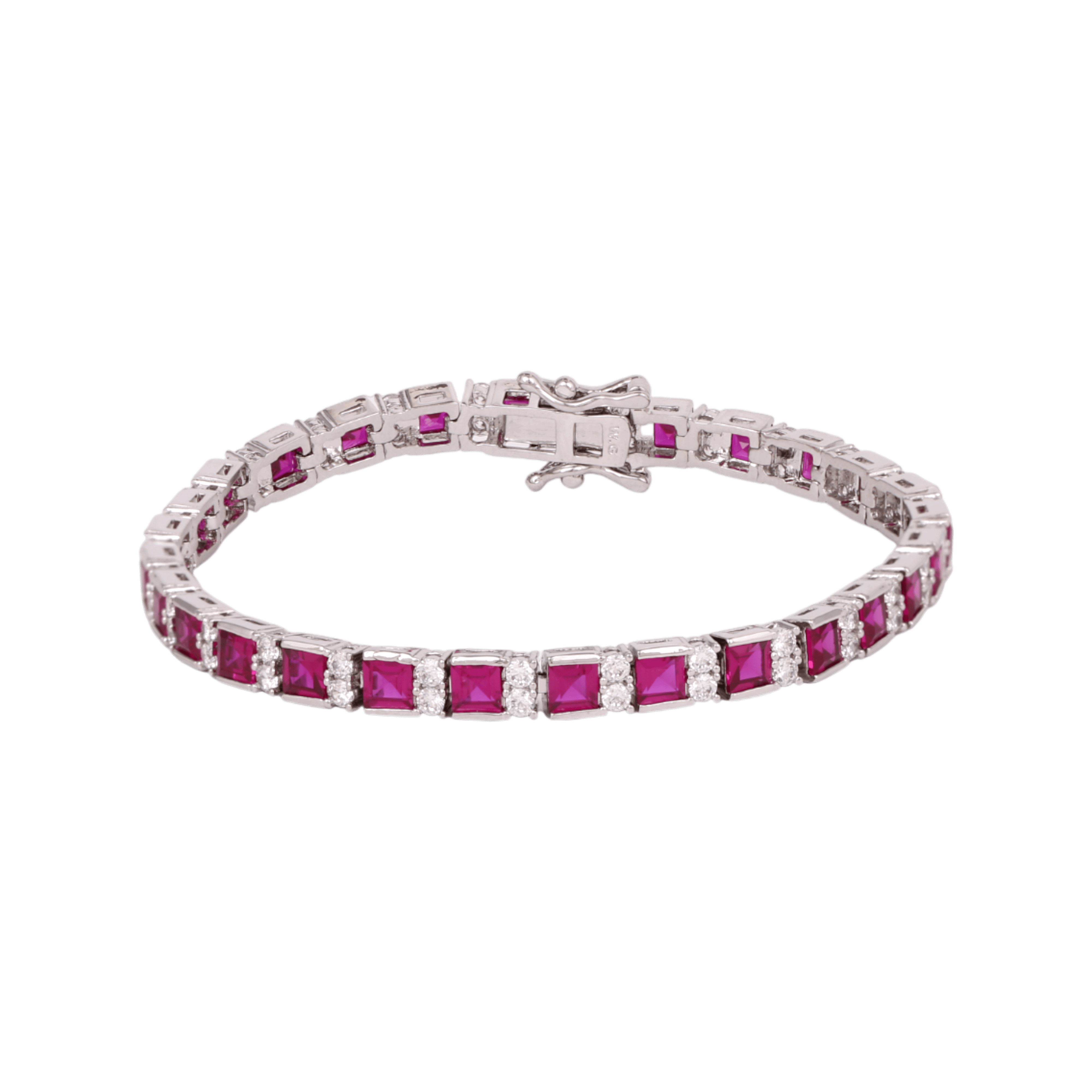 Mataari Bracelet Yellow Sapphire Silver Plated Cubic Zirconia Tennis Ruby Bracelet
