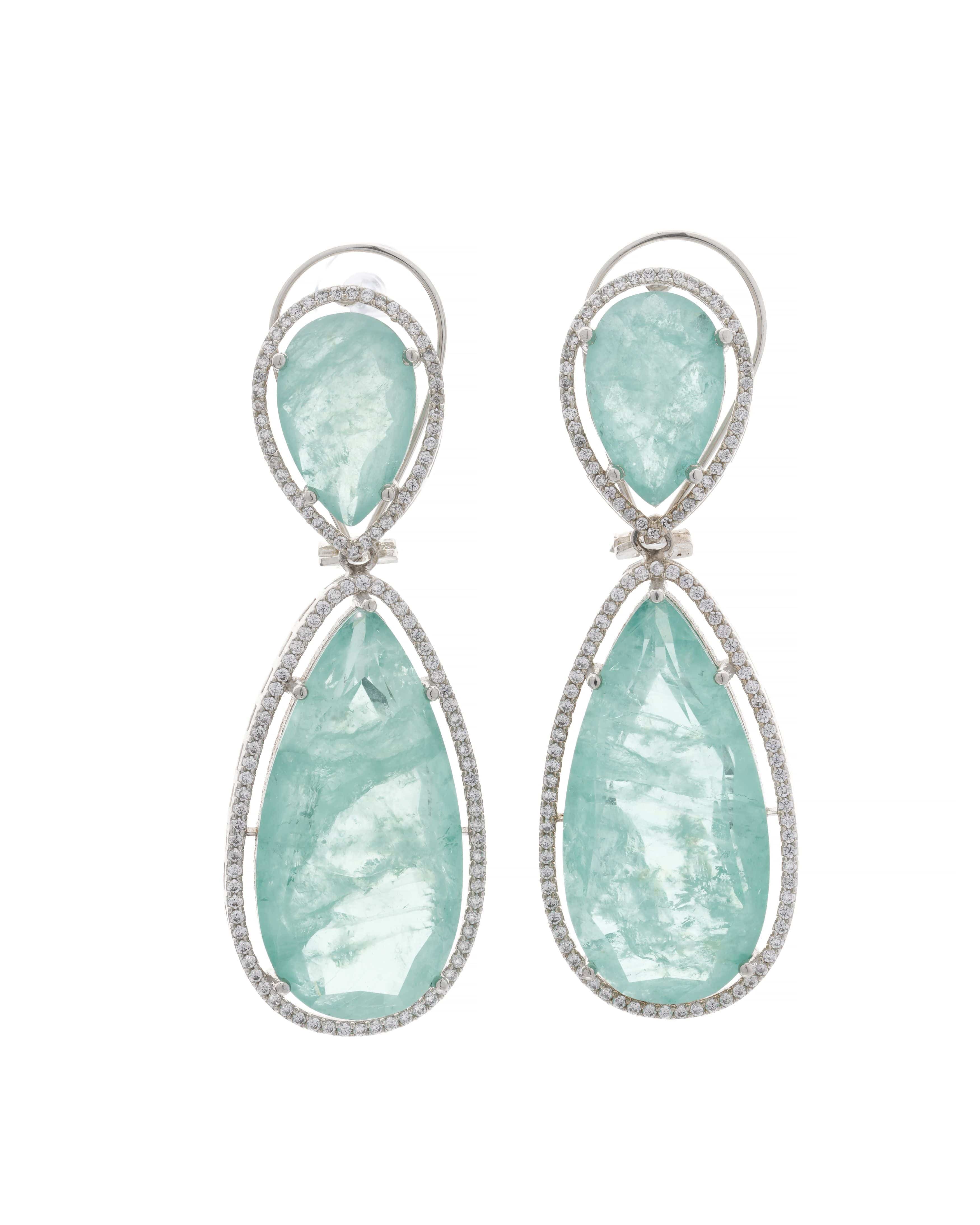 Mataari Earrings Emerald Doublet  Elegance Double‑Drop Earrings