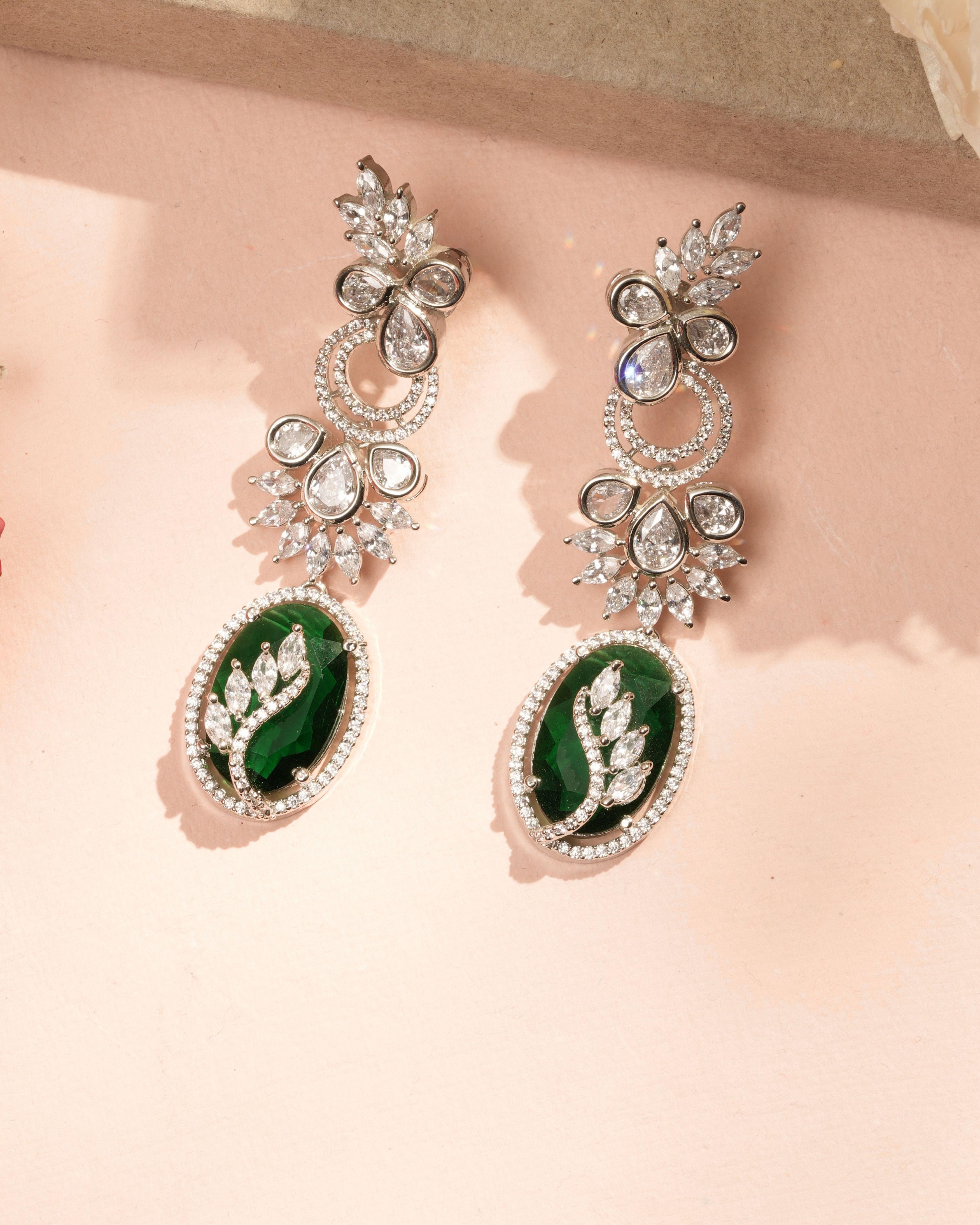 Mataari Earrings Evergreen Radiance Diamond Drop Earrings