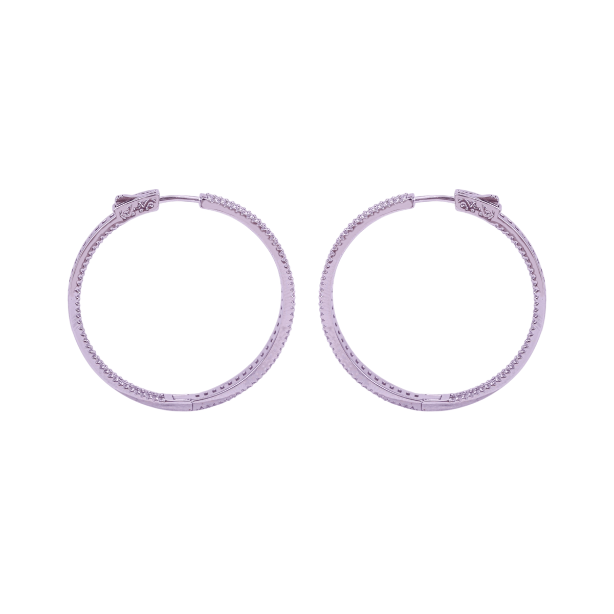 Mataari Earrings Gold & Silver Crystal Moissanite Round Hoop Bali Earrings with Ruby, Emerald & Blue Sapphire Accents
