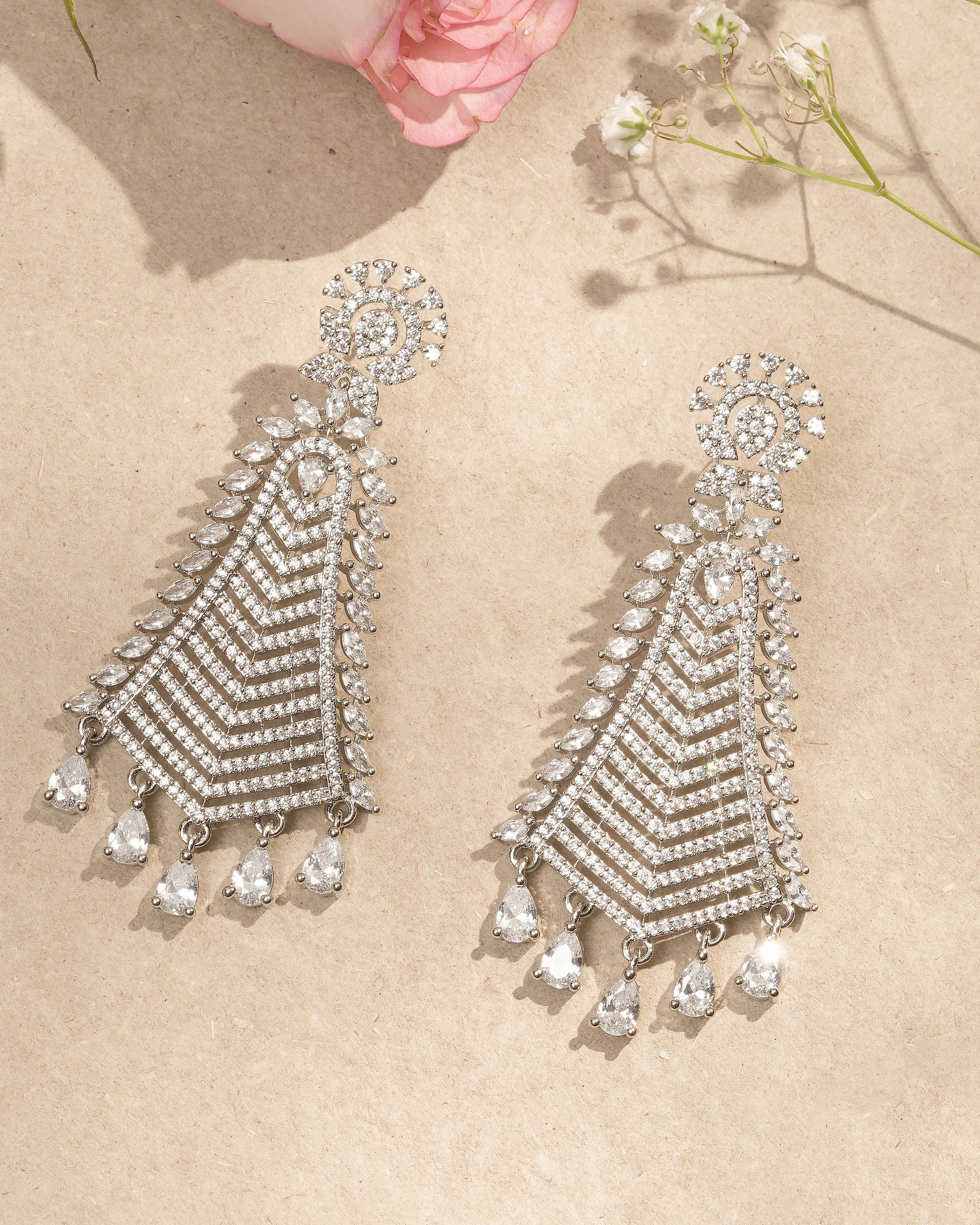Mataari Earrings Luminescent Chevron Cascade Earrings