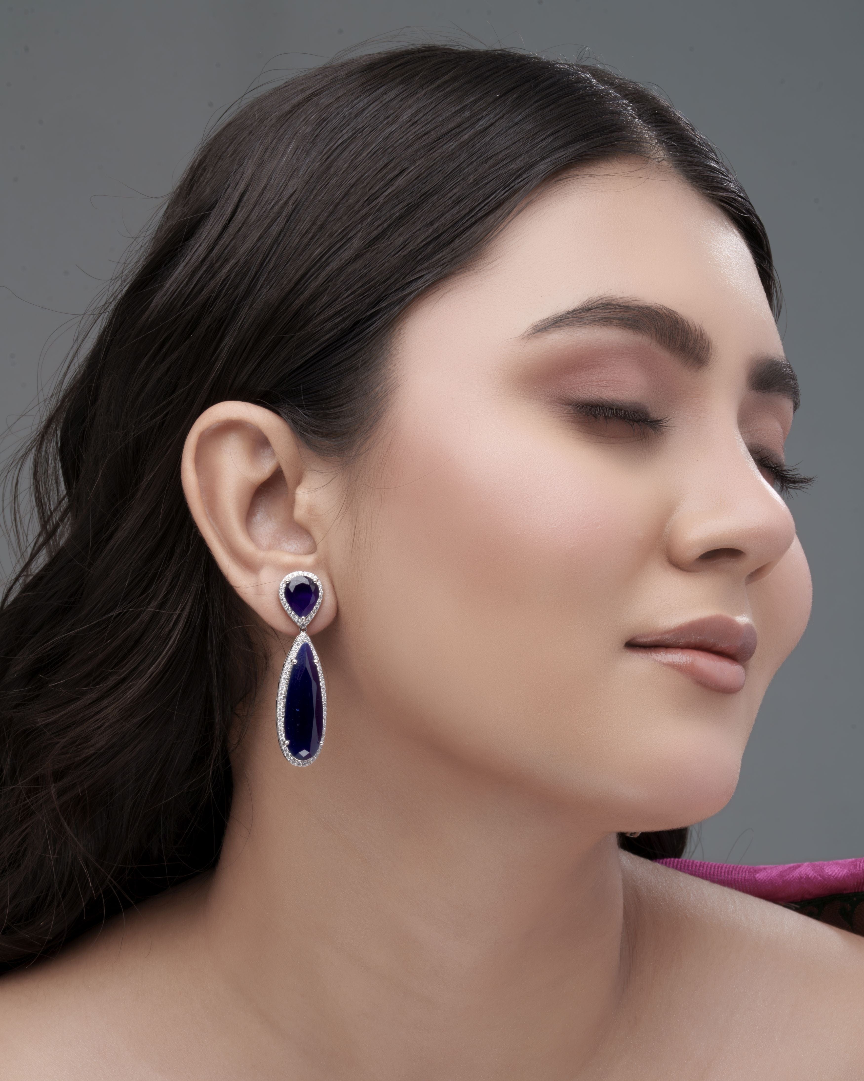 Mataari Earrings Mirror Dew Drop Duo Earrings