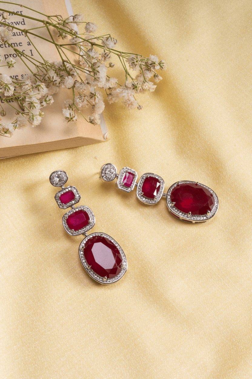 Mataari Earrings Ruby Drop Earrings