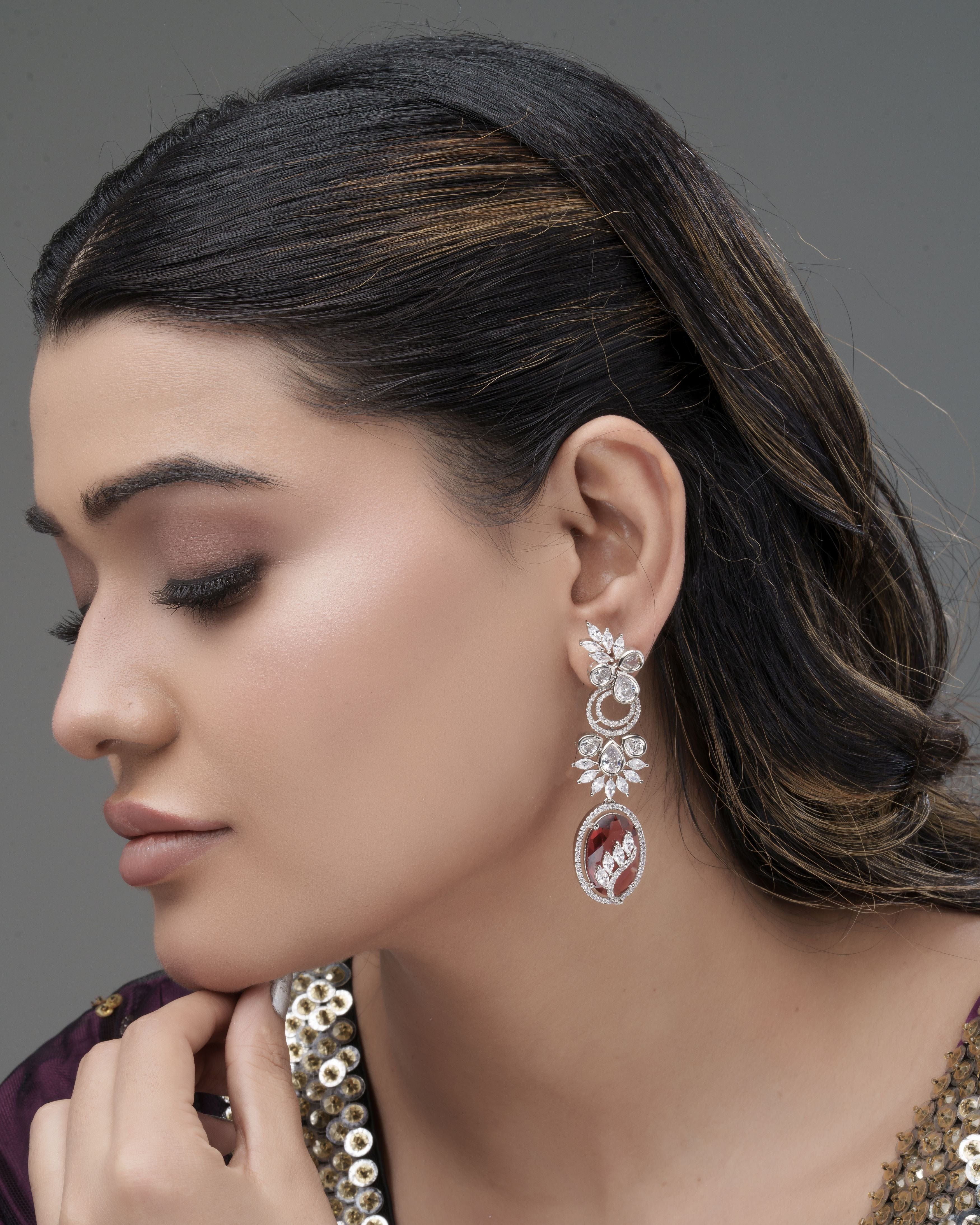 Mataari Earrings Evergreen Radiance Diamond Drop Earrings