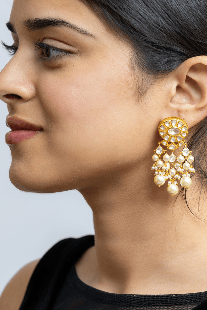 Mataari Earrings The Mughal Pearl Chandelier Earrings