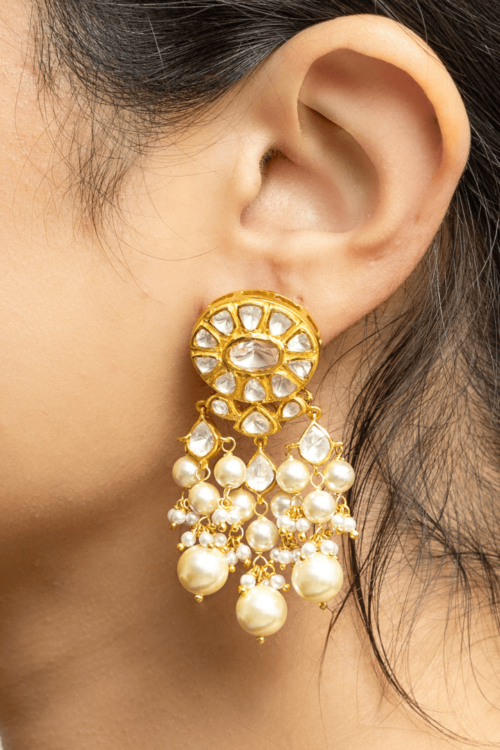 Mataari Earrings The Mughal Pearl Chandelier Earrings