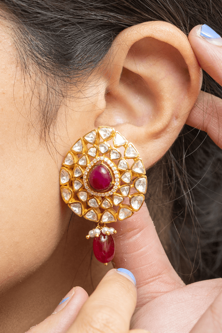 Mataari Earrings The Royal Ruby Cluster Studs