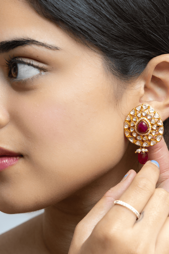 Mataari Earrings The Royal Ruby Cluster Studs