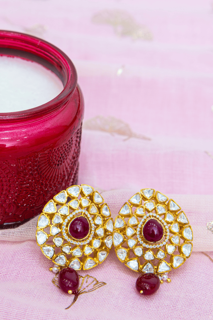 Mataari Earrings The Royal Ruby Cluster Studs