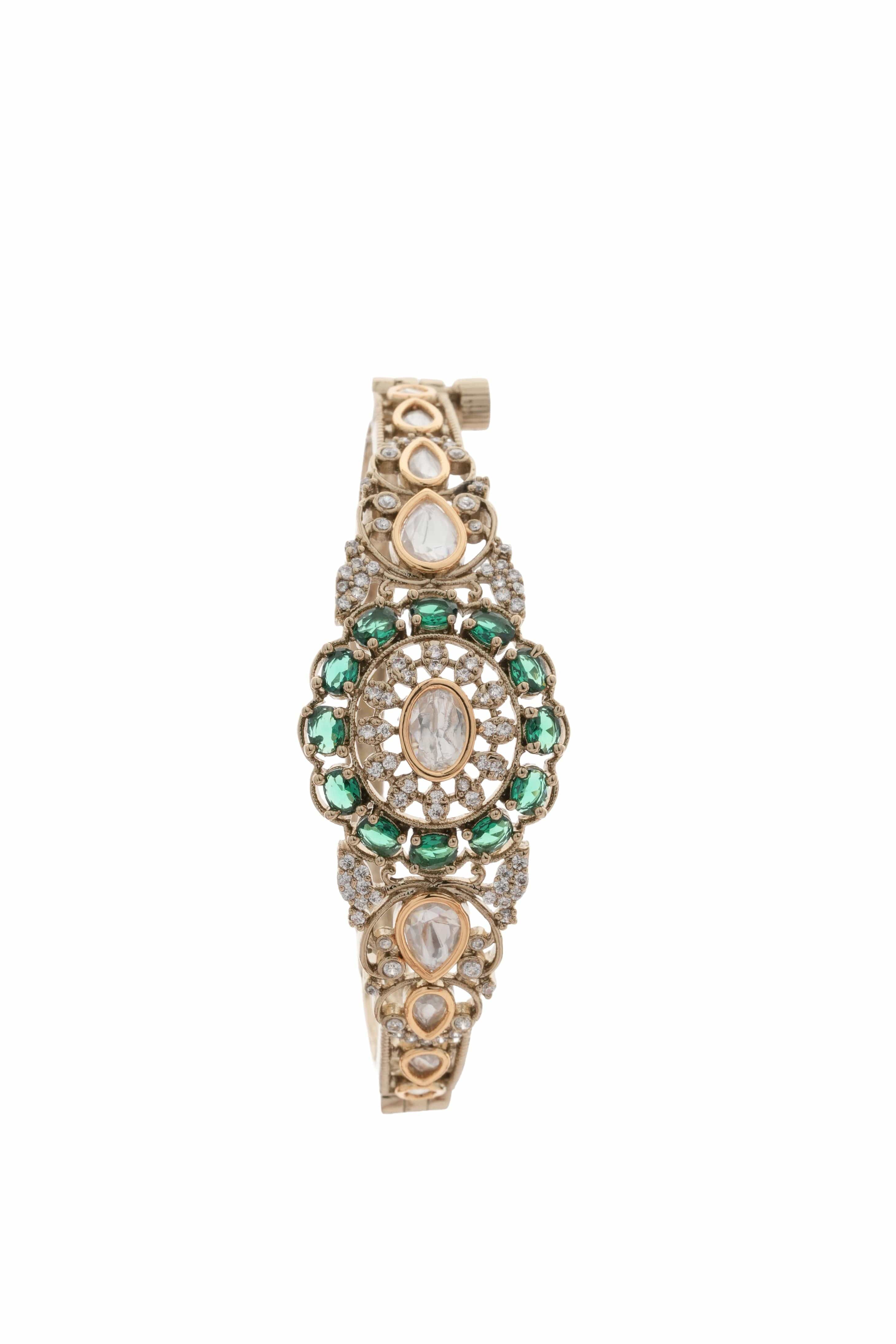 Mataari Emerald Sunburst Moissanite Necklace and Stud Earrings Set