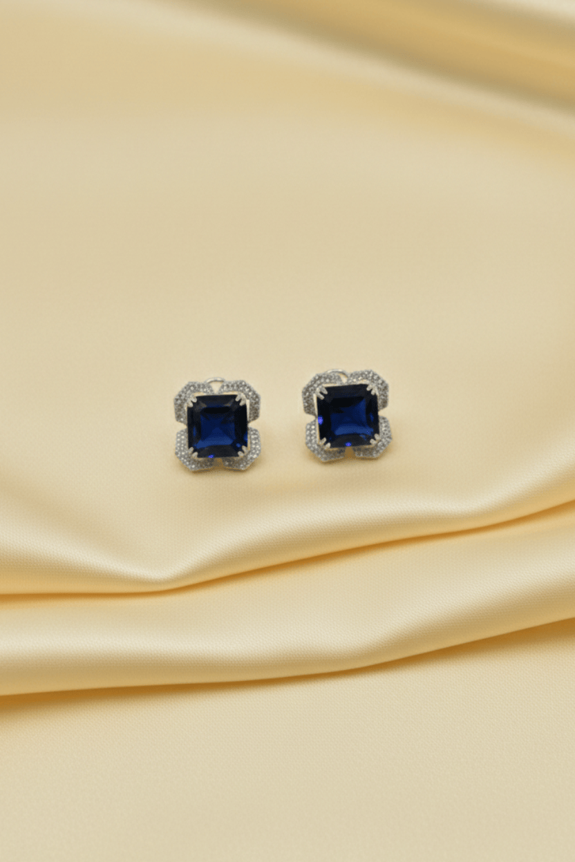 Mataari Necklace Royal Sapphire Statement Necklace & Earring Set | CZ | Indian Jewelry | Mataari