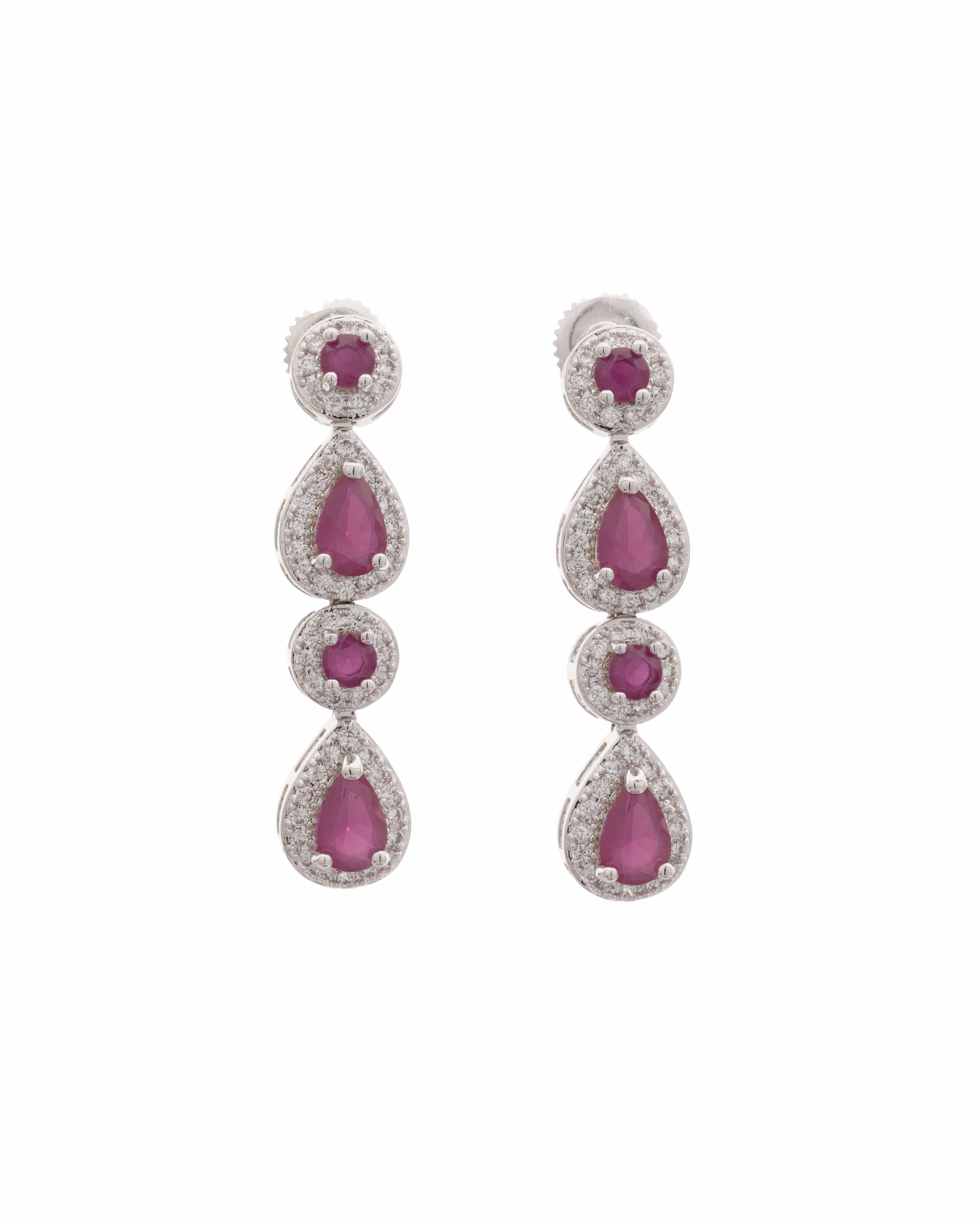 Mataari Necklaces Aura All Over Necklace & Earring Set | Rhodium | Indian Jewelry | Mataari