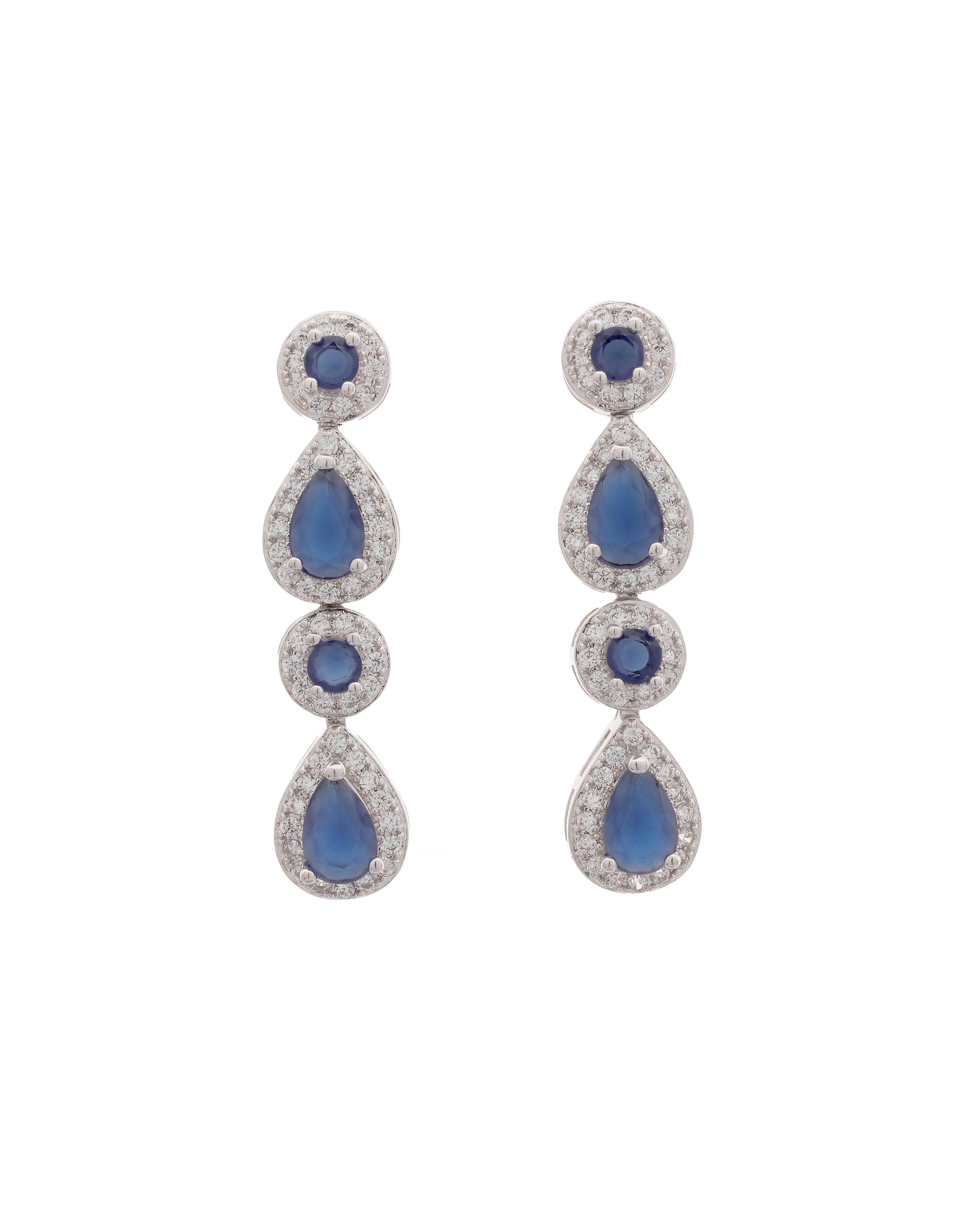 Mataari Necklaces Aura All Over Necklace & Earring Set | Rhodium | Indian Jewelry | Mataari