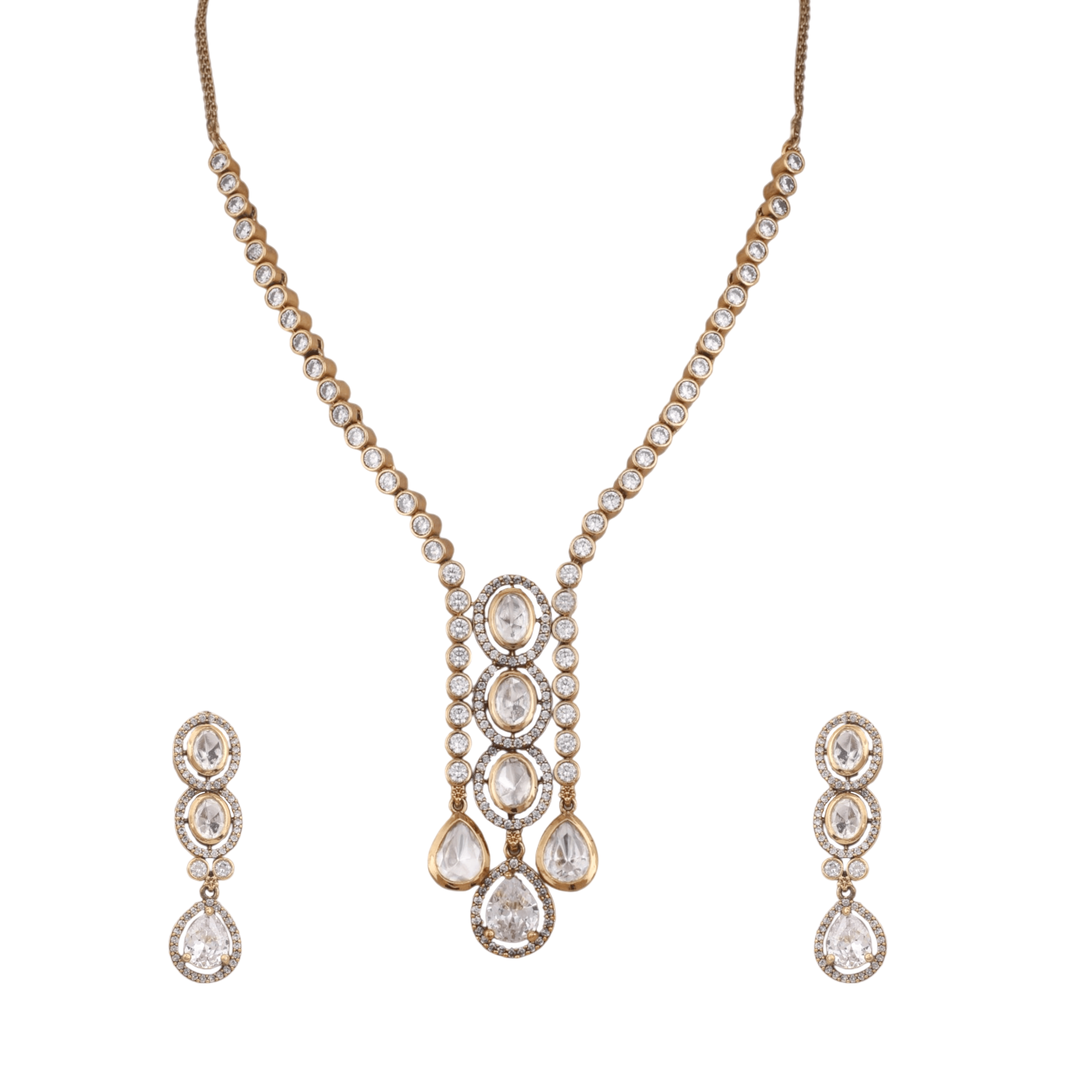 Mataari Necklaces Collar Bridal Kundan Polki Moissanite Necklace with Ruby & Emerald
