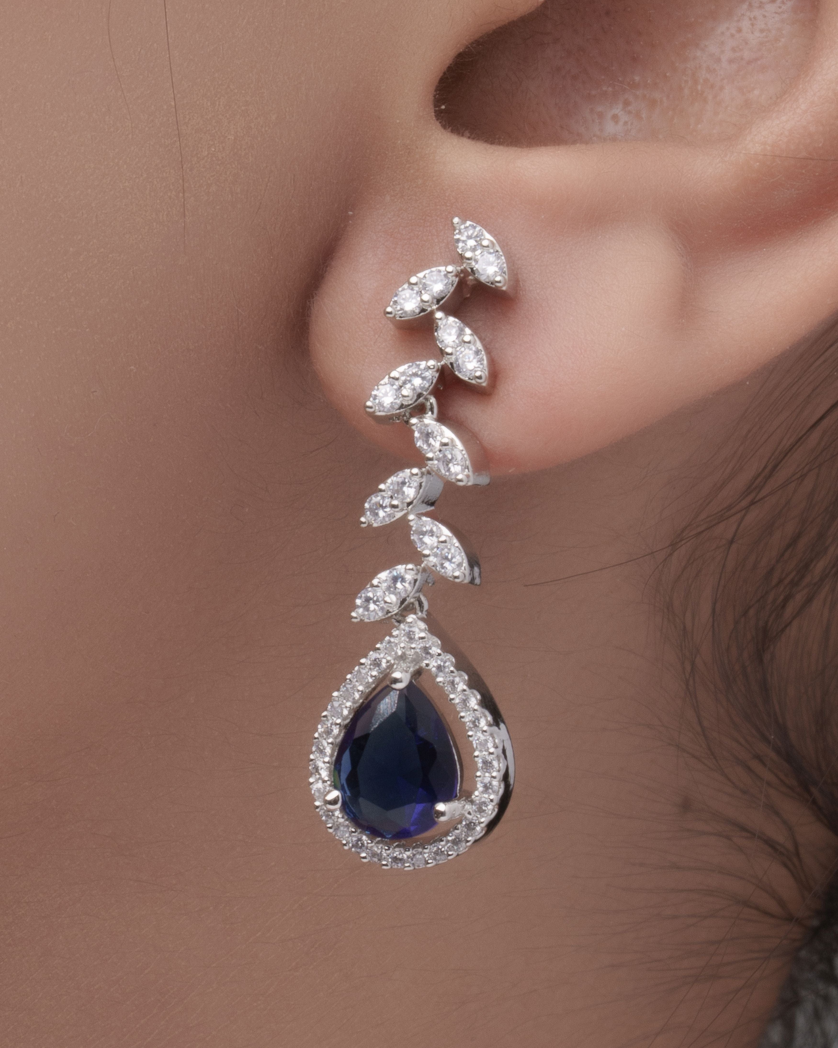 Mataari Necklaces Emerald Teardrop Shine Necklace & Earrings Set | Swarovski | Indian Jewelry | Mataari