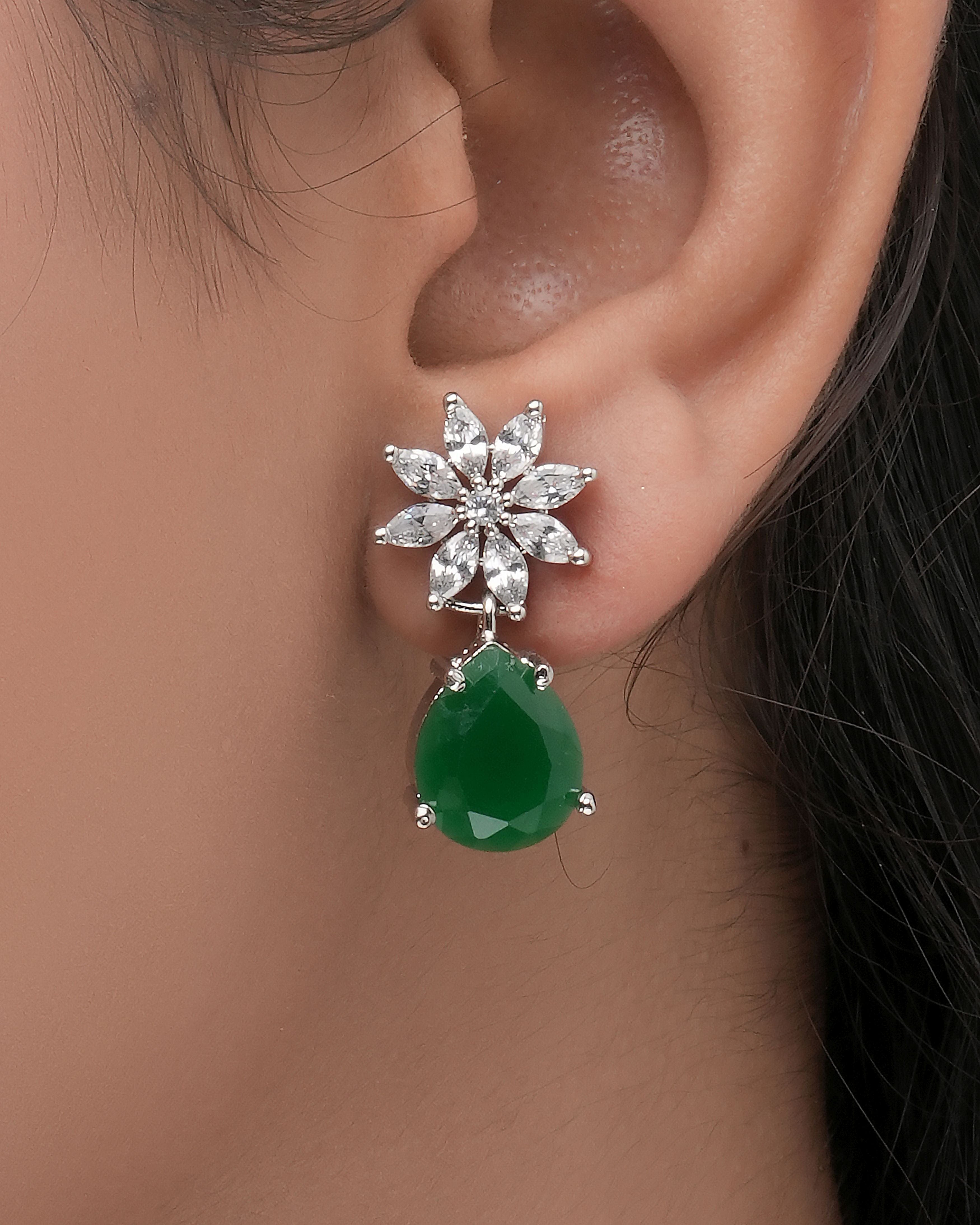 Mataari Necklaces Interchangeable CZ Necklace & Earrings Set | | CZ | Indian Jewelry | Mataari