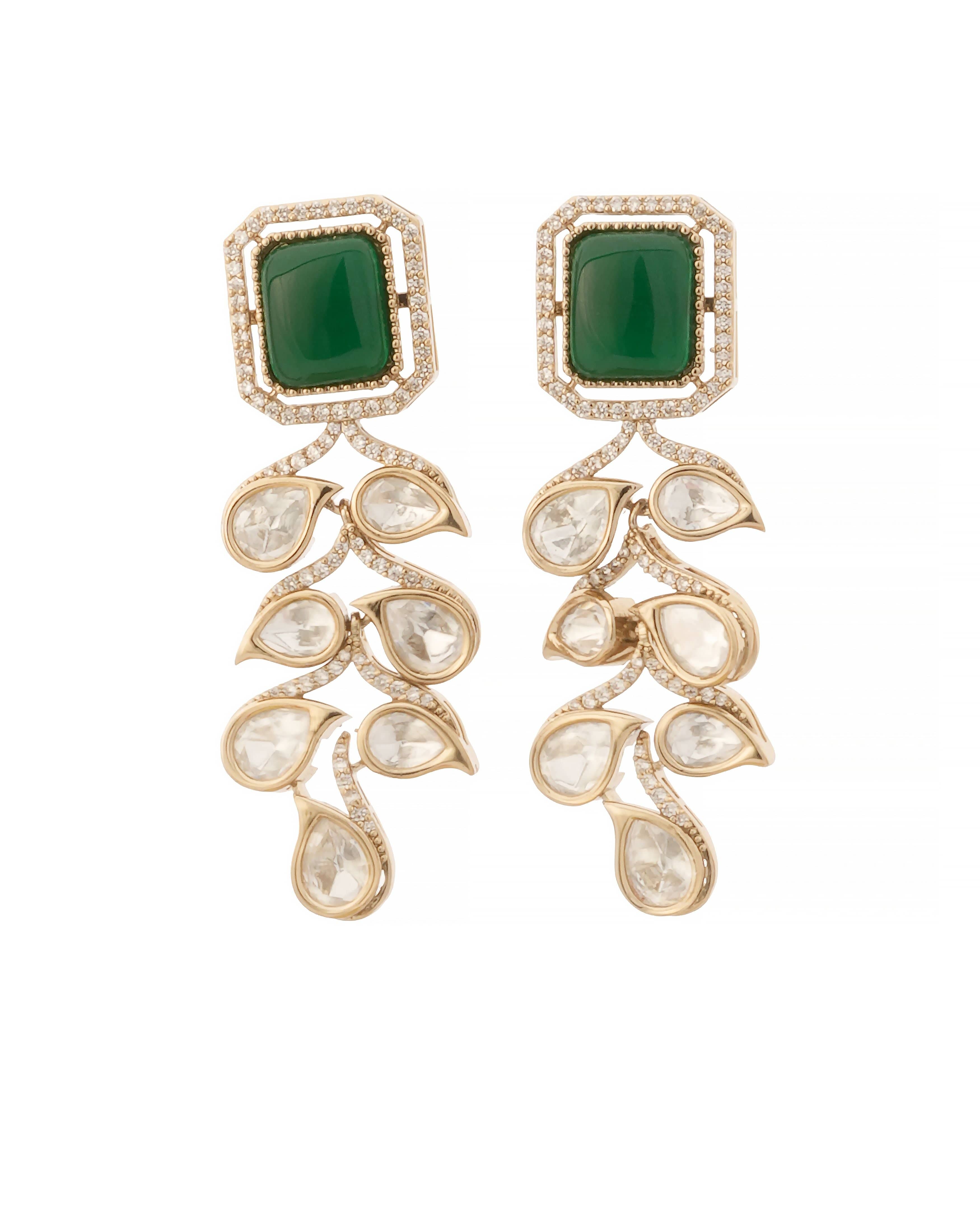Mataari Necklaces Ivory Radiance CZ Kundan Choker & Earring | Gold Tone | Indian Jewelry | Mataari