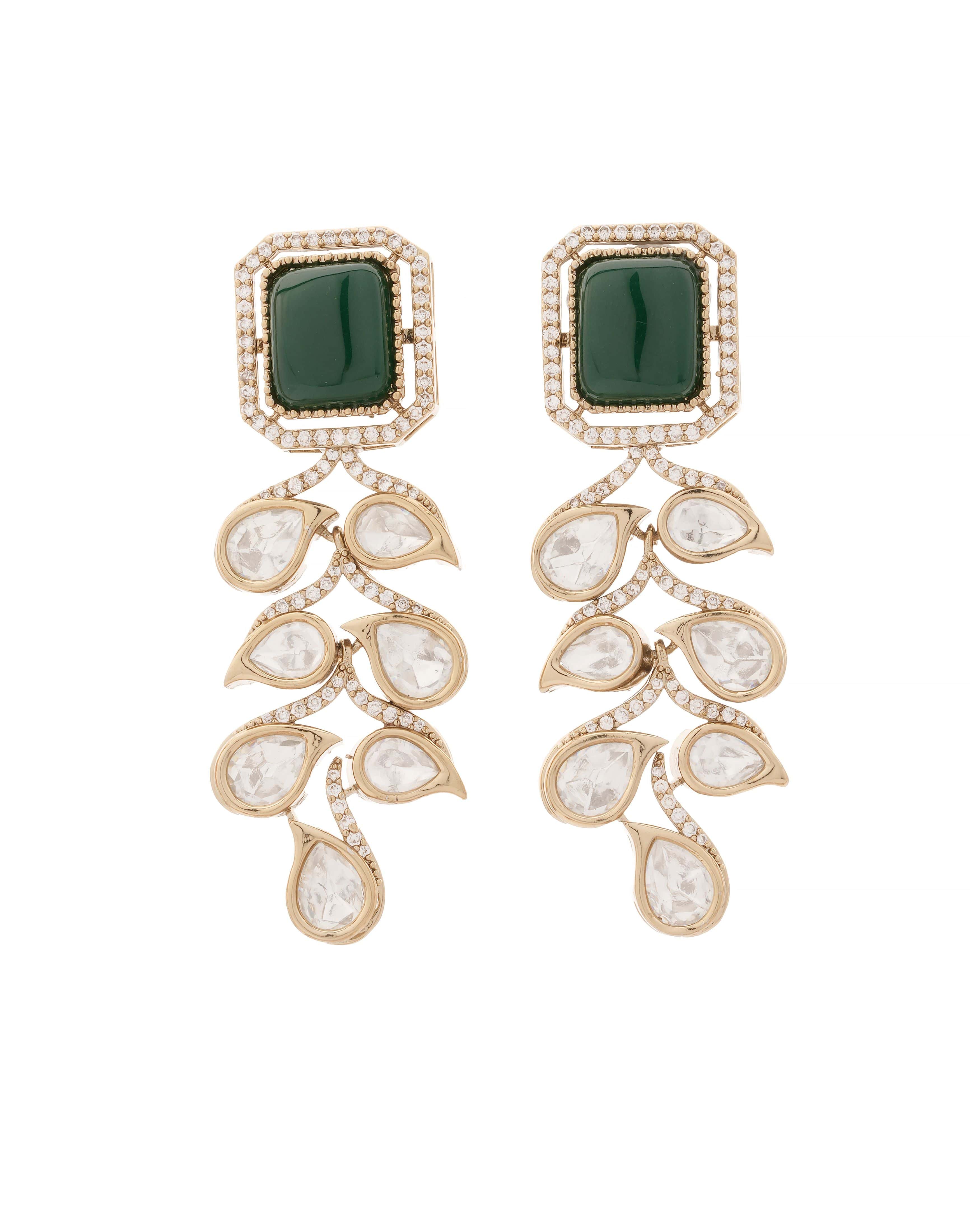 Mataari Necklaces Ivory Radiance CZ Kundan Choker & Earring | Gold Tone | Indian Jewelry | Mataari