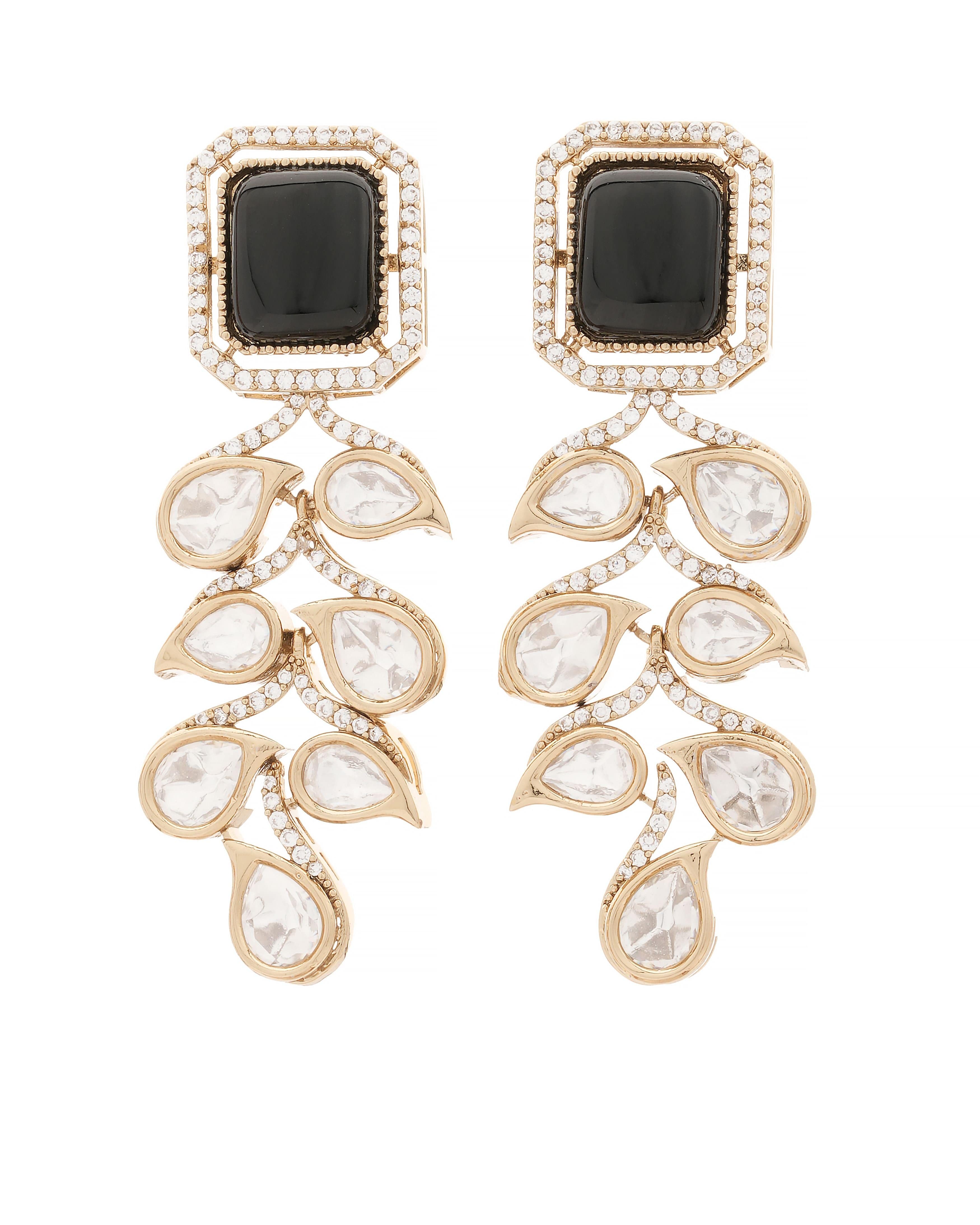 Mataari Necklaces Ivory Radiance CZ Kundan Choker & Earring | Gold Tone | Indian Jewelry | Mataari