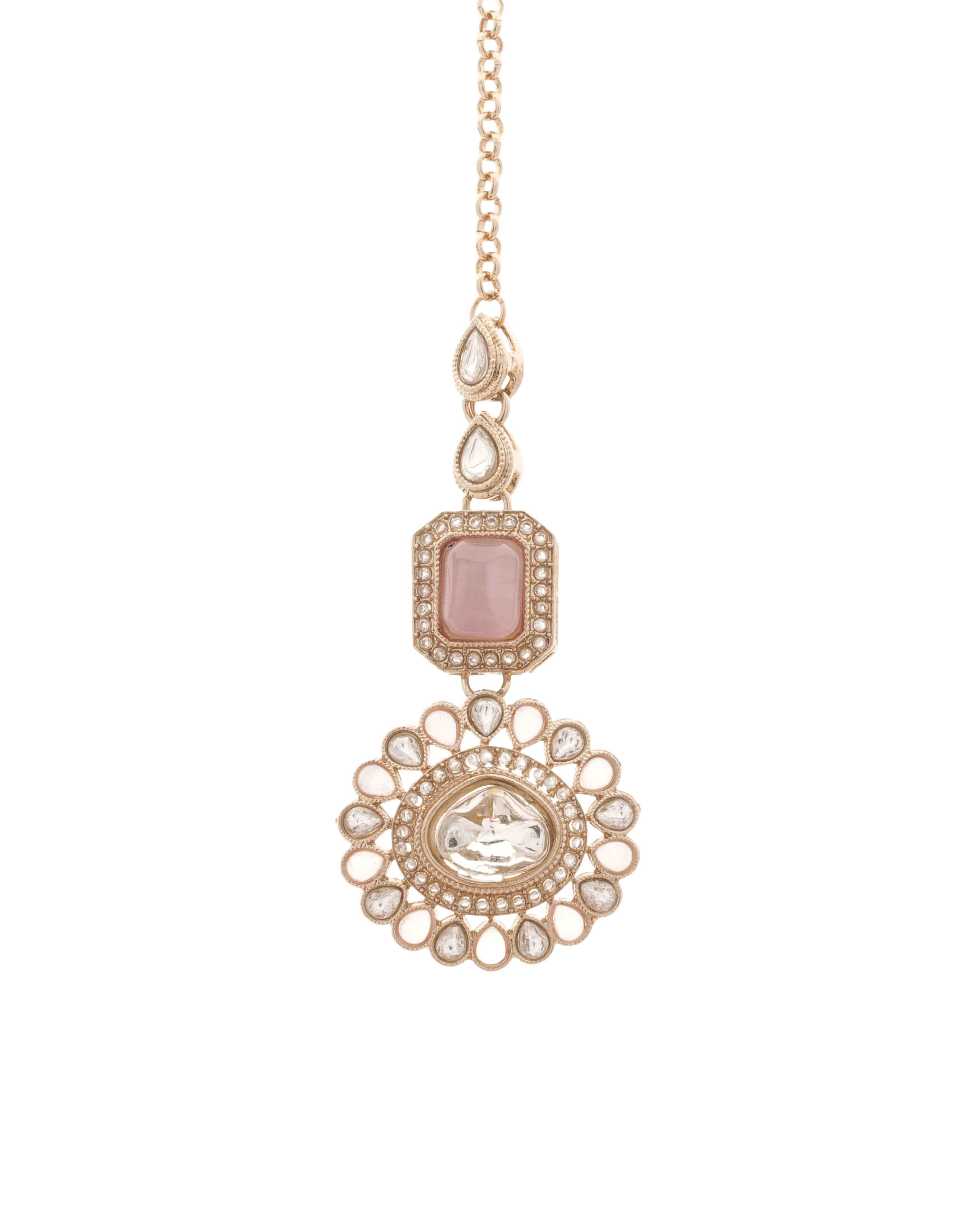 Mataari Necklaces Regal Crest – Green, Moissanite and CZ | Moissanite | Indian Jewelry | Mataari