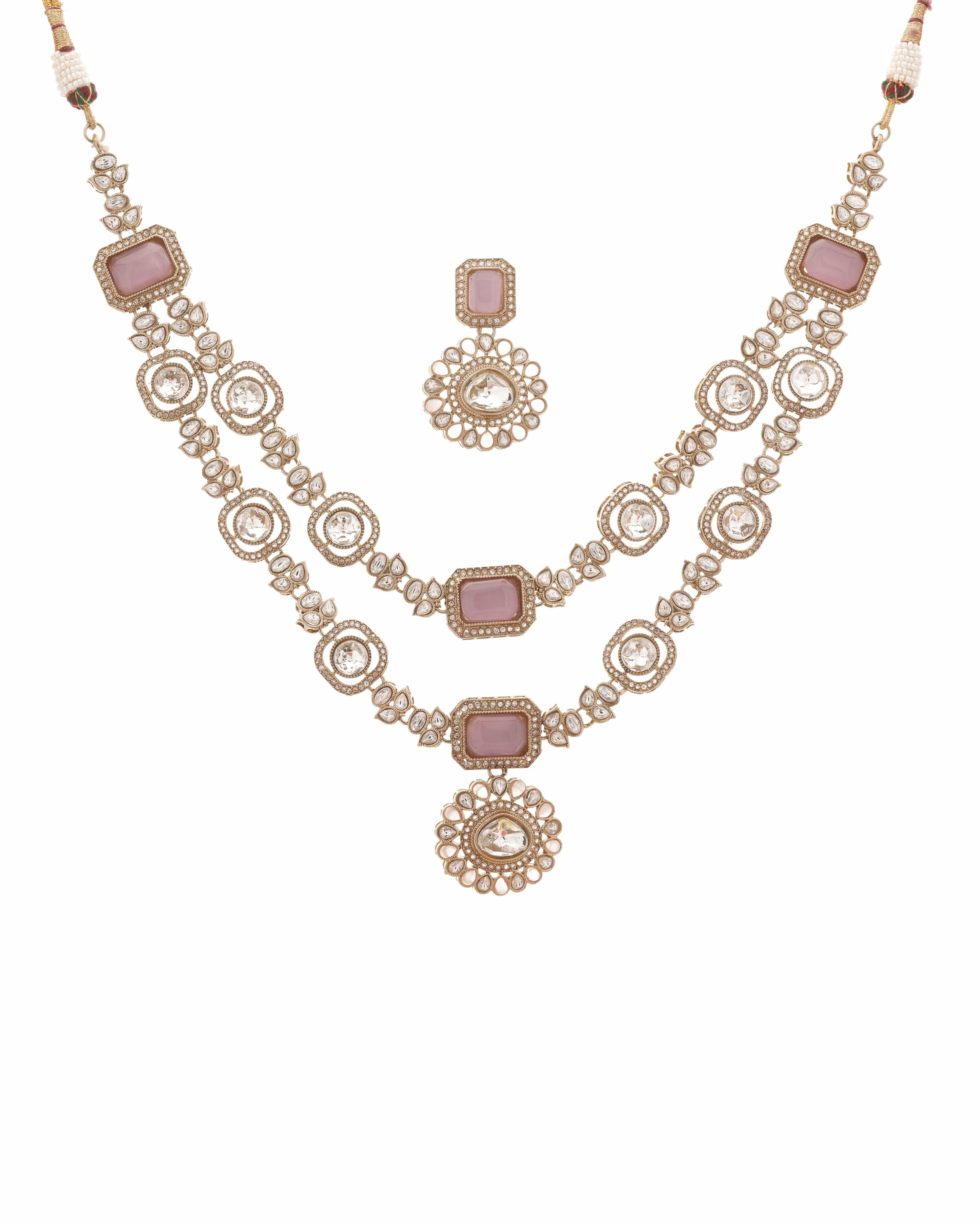 Mataari Necklaces Regal Crest – Green, Moissanite and CZ | Moissanite | Indian Jewelry | Mataari