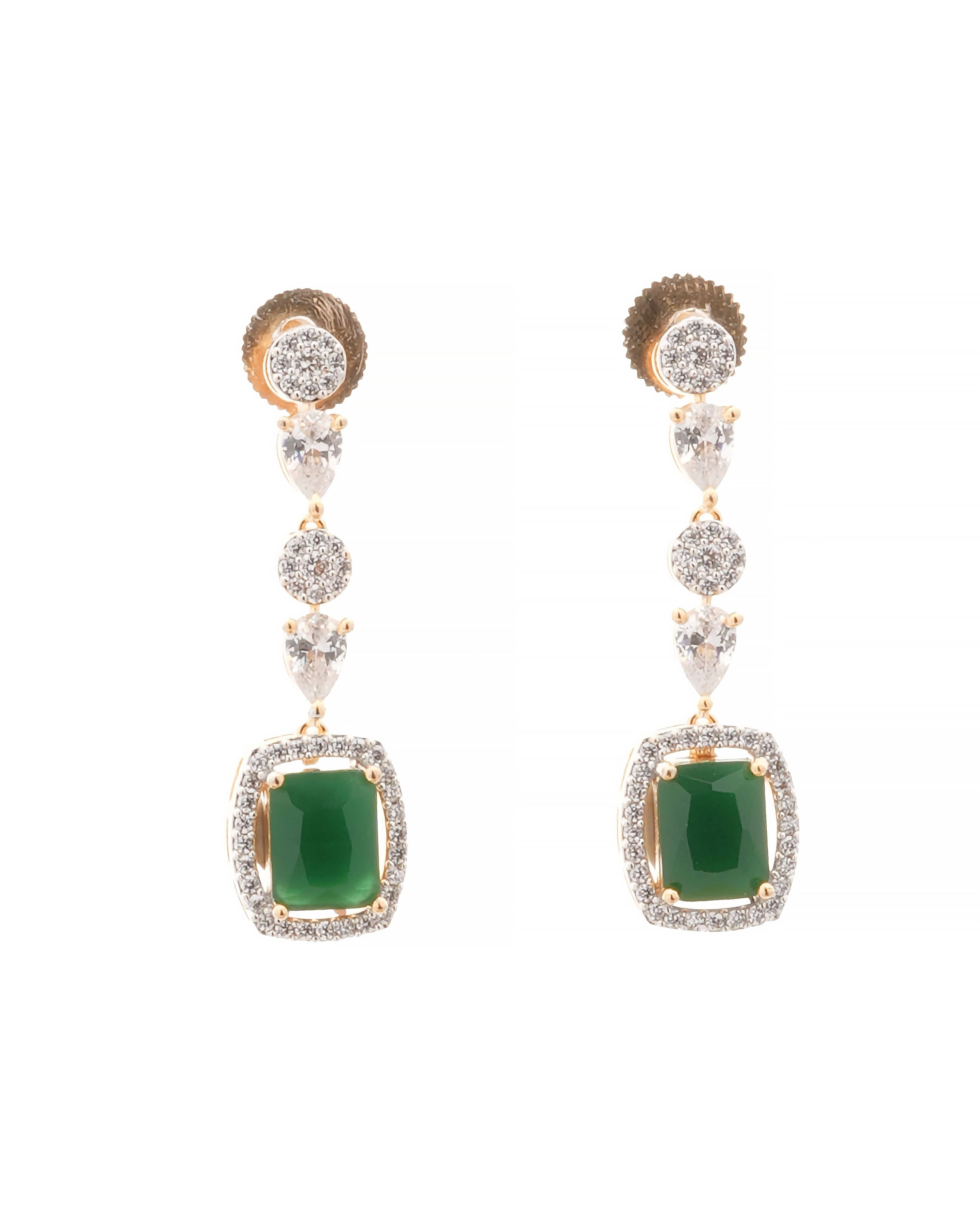 Mataari Necklaces Ruby Reverie CZ Station Necklace & Earring | CZ | Indian Jewelry | Mataari