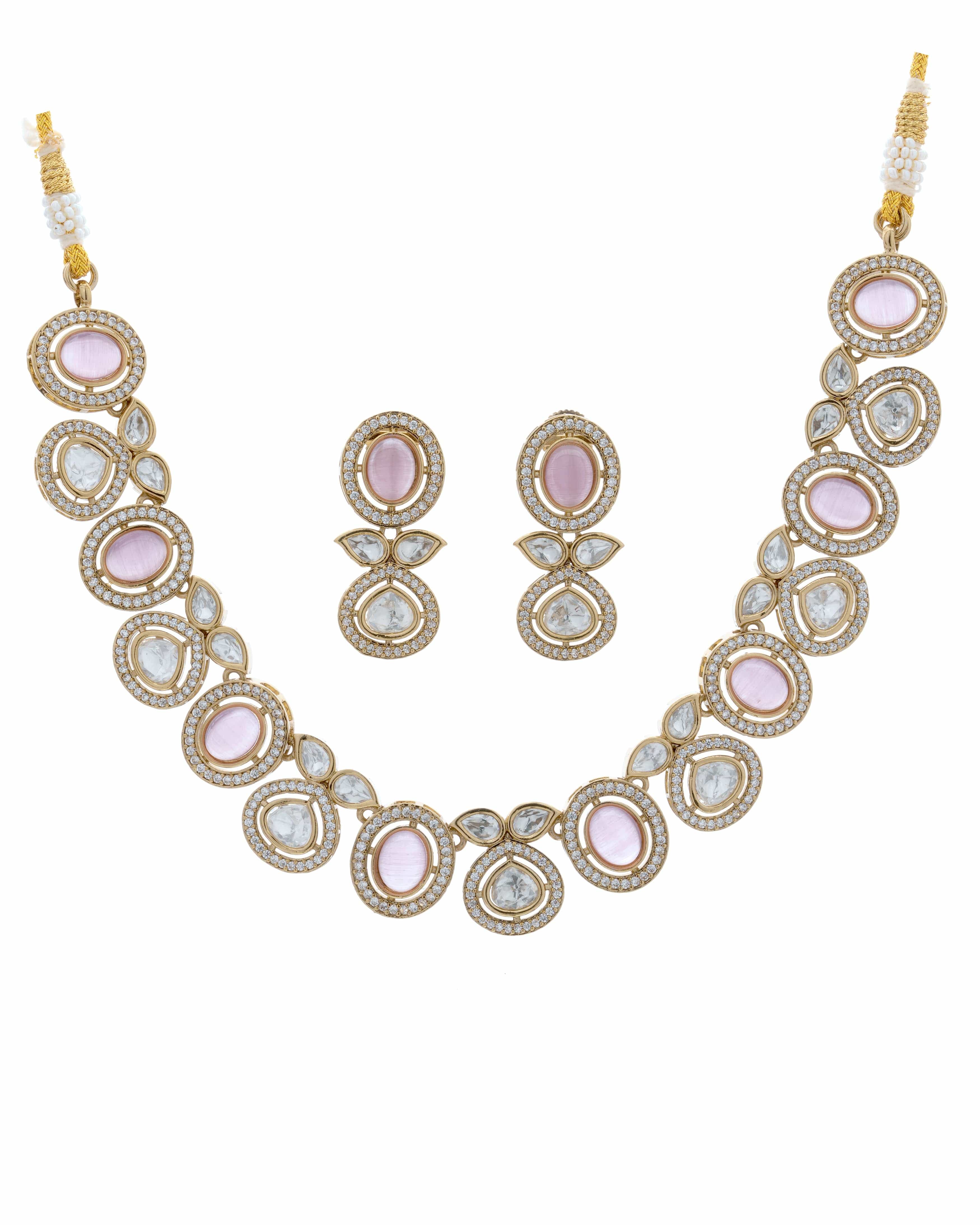 Mataari Necklaces Sky Aura Mona Lisa Moissanite Choker Set | Moissanite | Indian Jewelry | Mataari