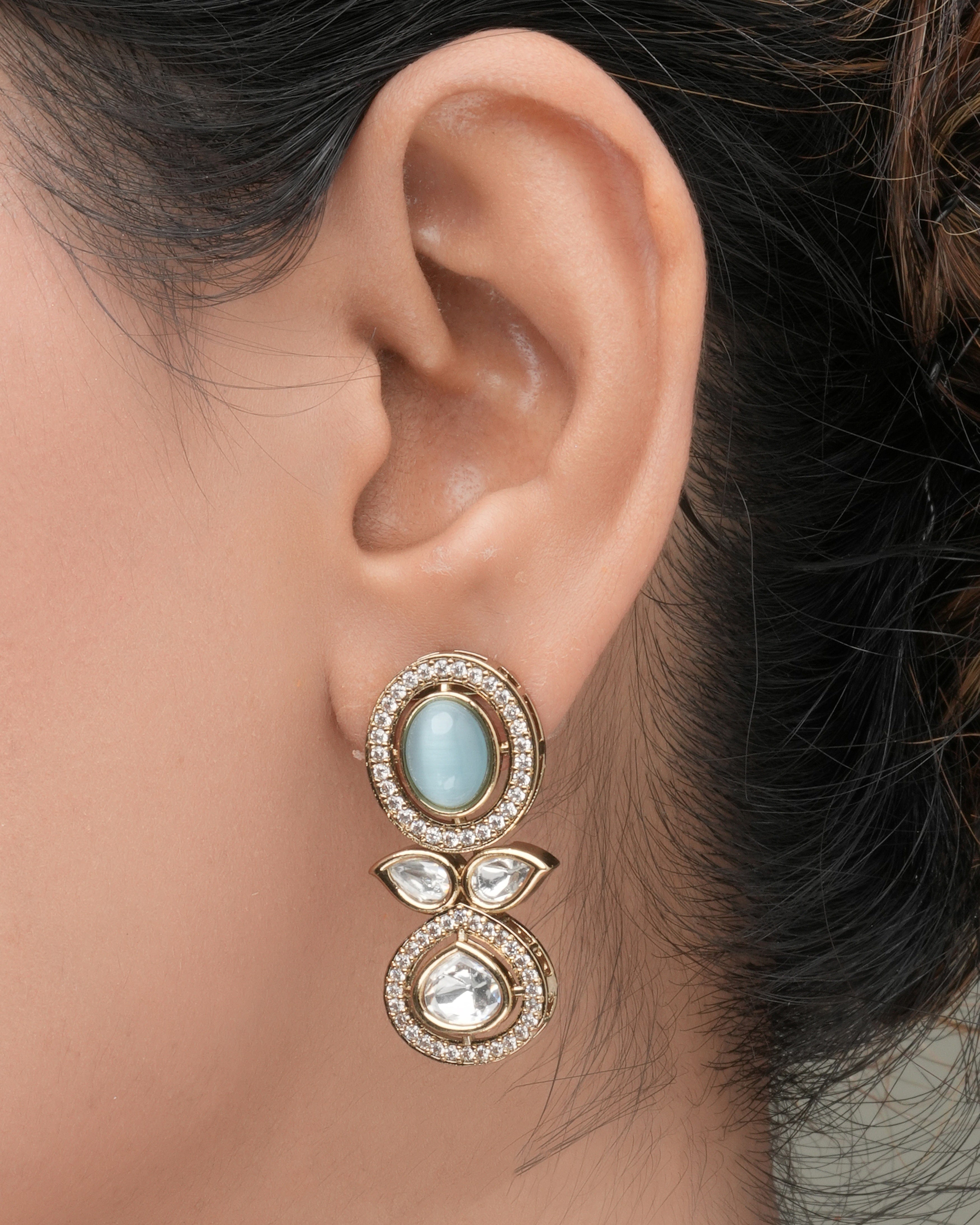 Mataari Necklaces Sky Aura Mona Lisa Moissanite Choker Set | Moissanite | Indian Jewelry | Mataari