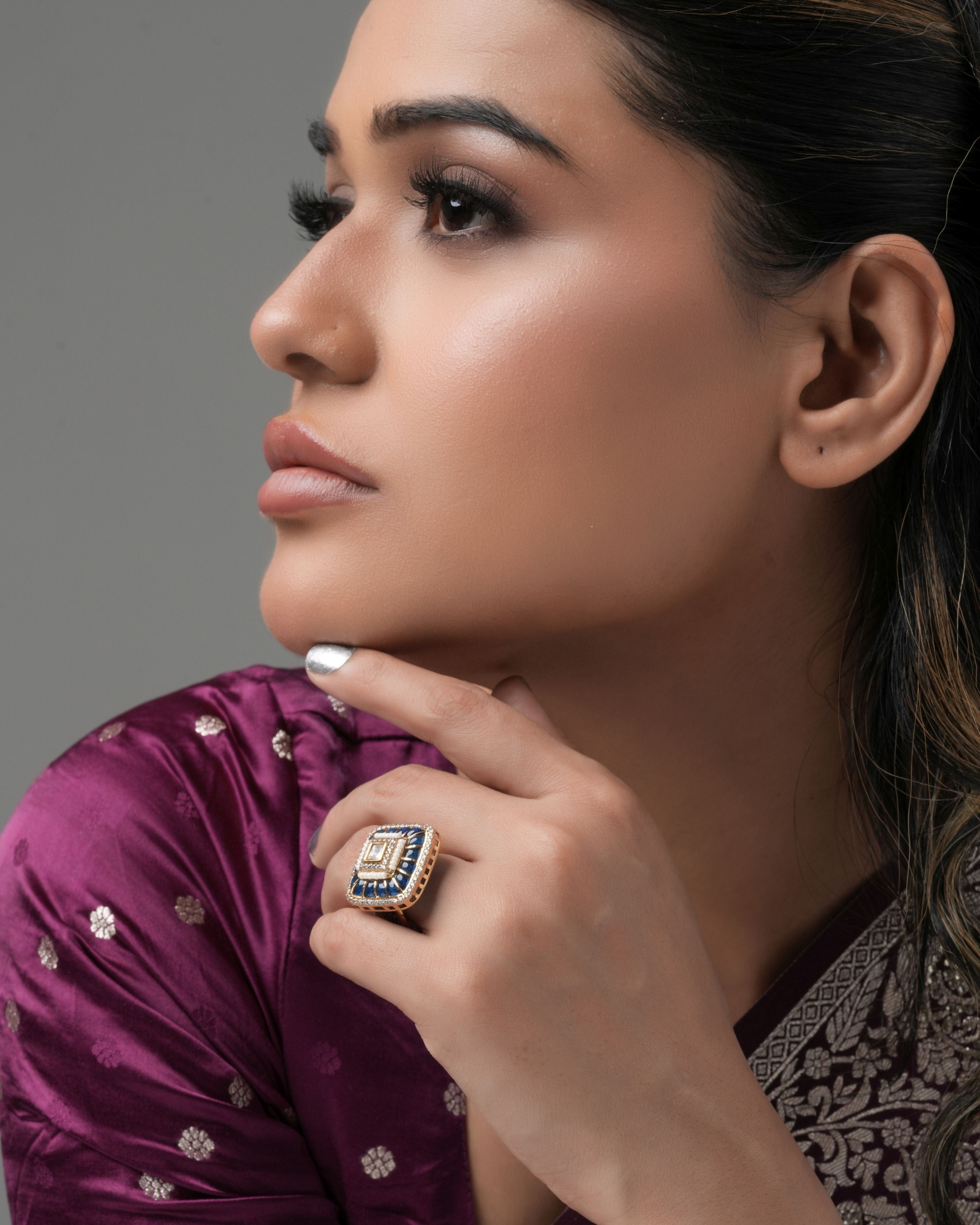 Mataari Ring Azure Mosaic Statement Ring.