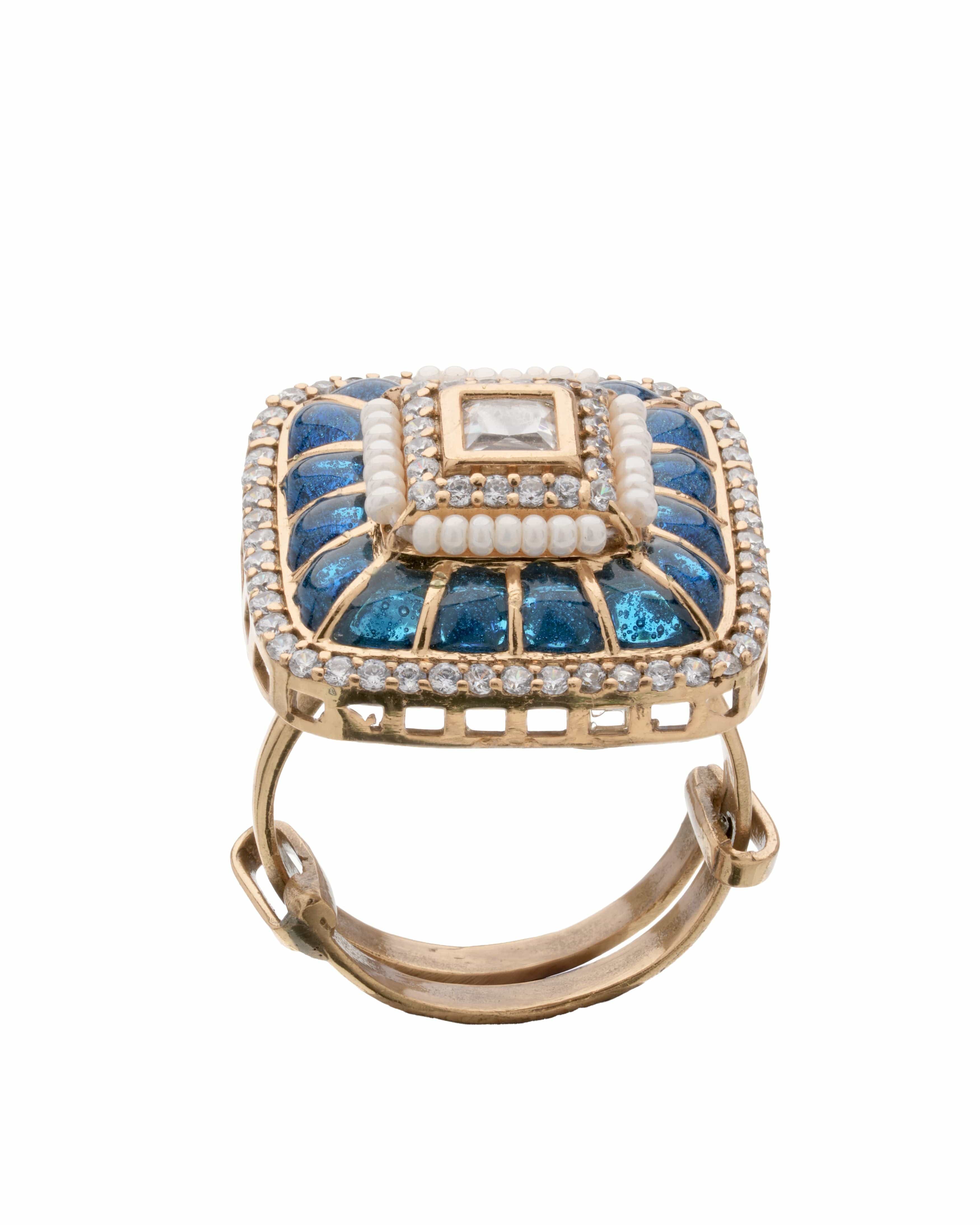 Mataari Ring Azure Mosaic Statement Ring.