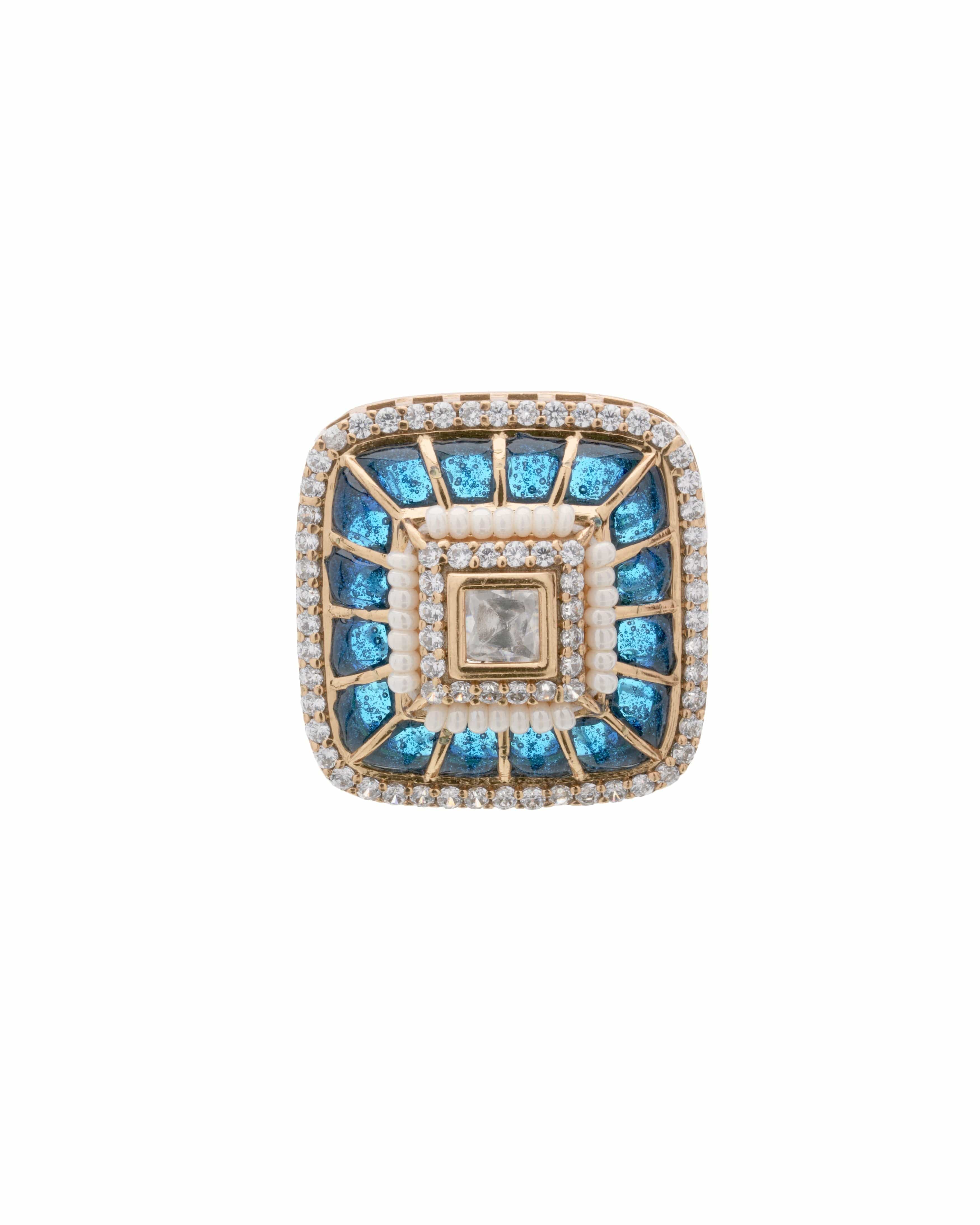 Mataari Ring Azure Mosaic Statement Ring.