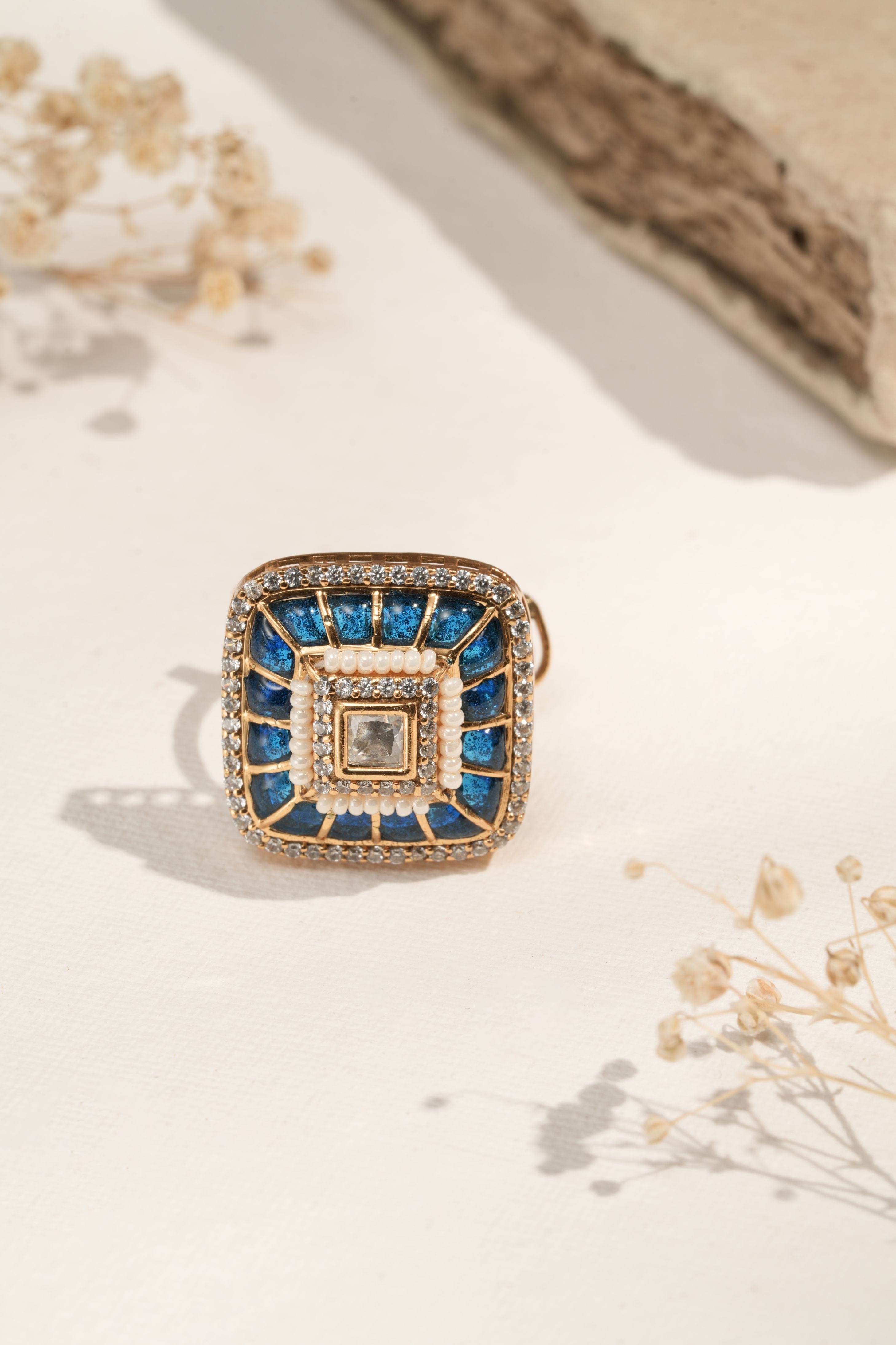 Mataari Ring Azure Mosaic Statement Ring.