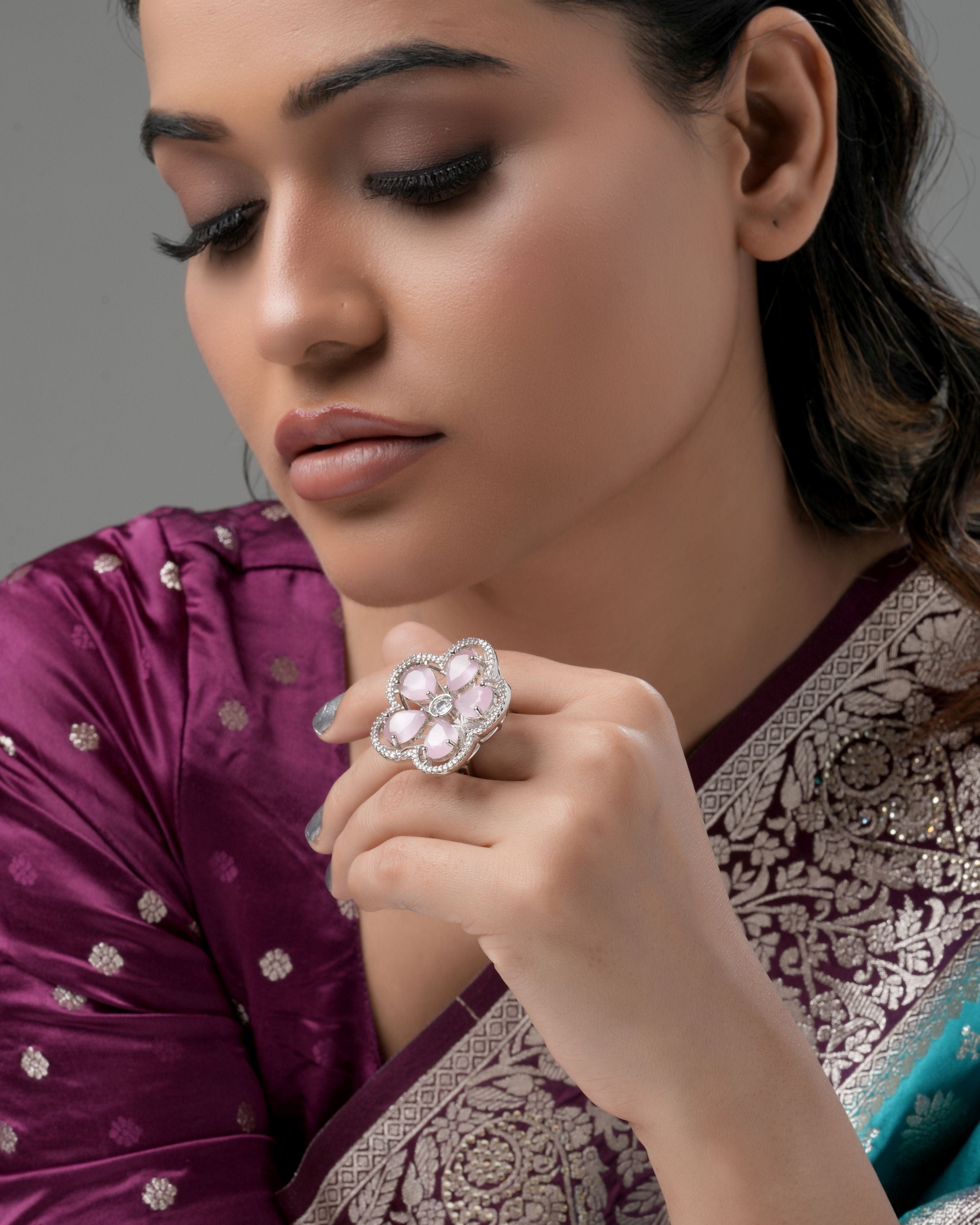 Mataari Ring Blush Petal Halo Ring