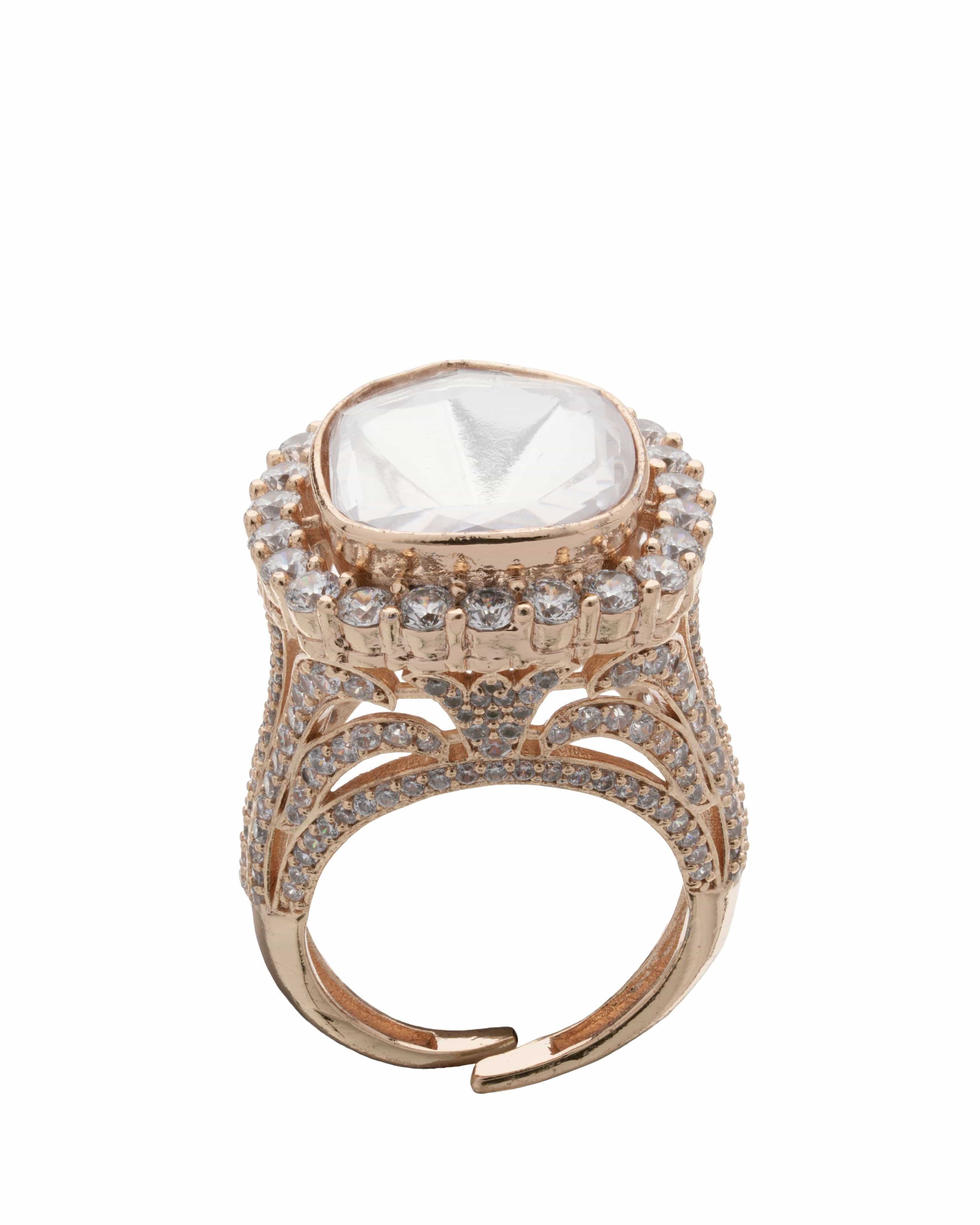 Mataari Ring Glistening Halo Padmavat Cushion Ring