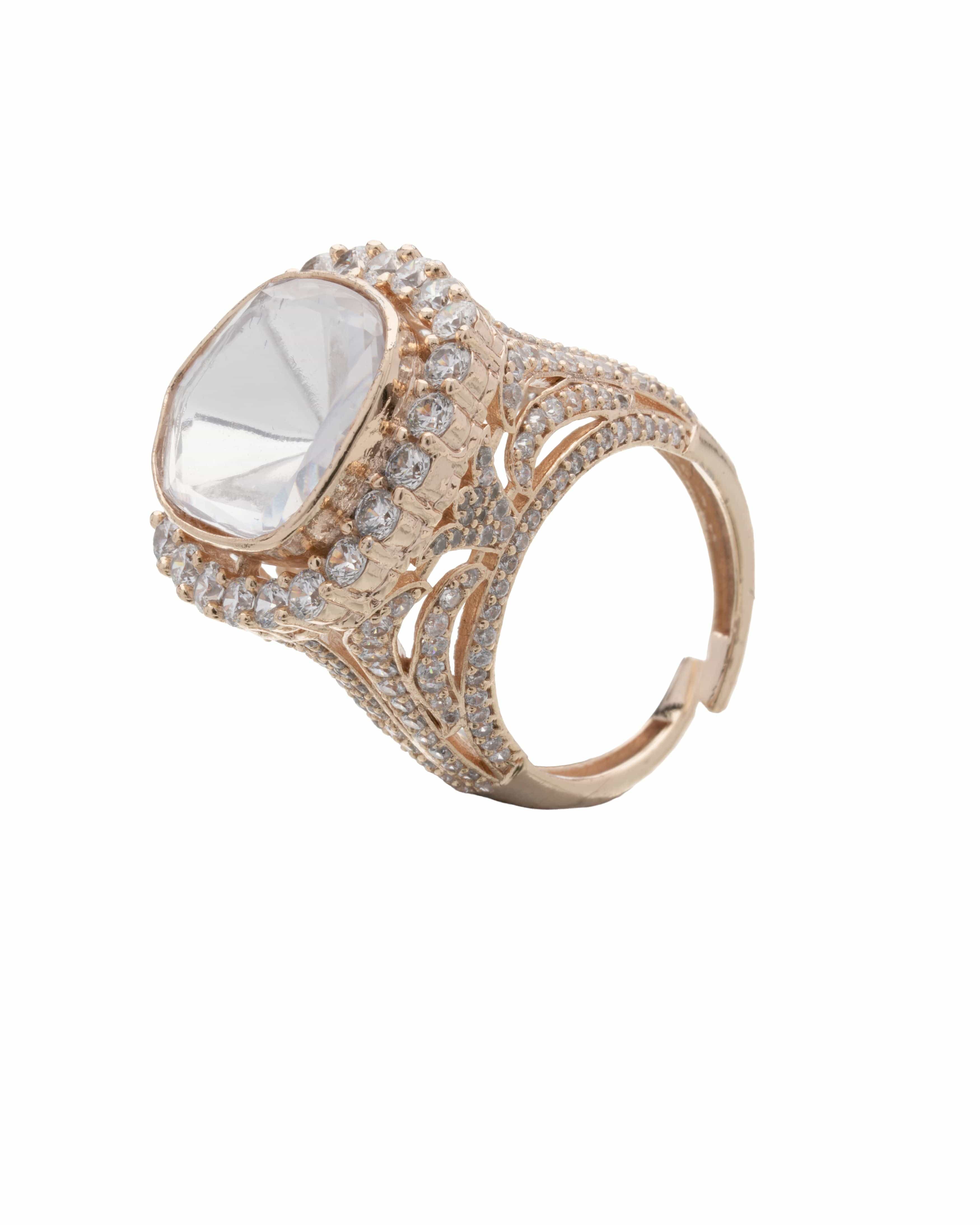 Mataari Ring Glistening Halo Padmavat Cushion Ring