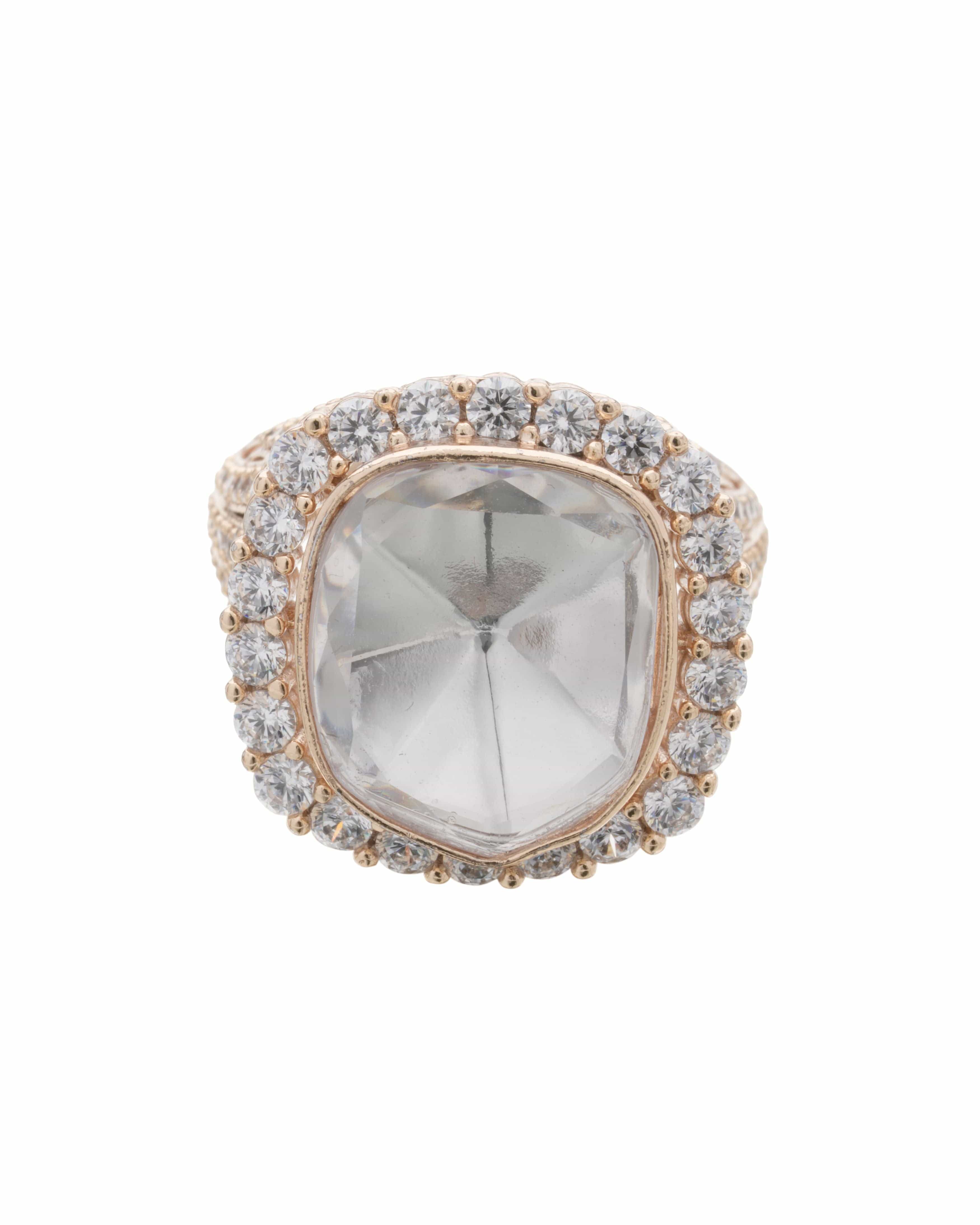 Mataari Ring Glistening Halo Padmavat Cushion Ring