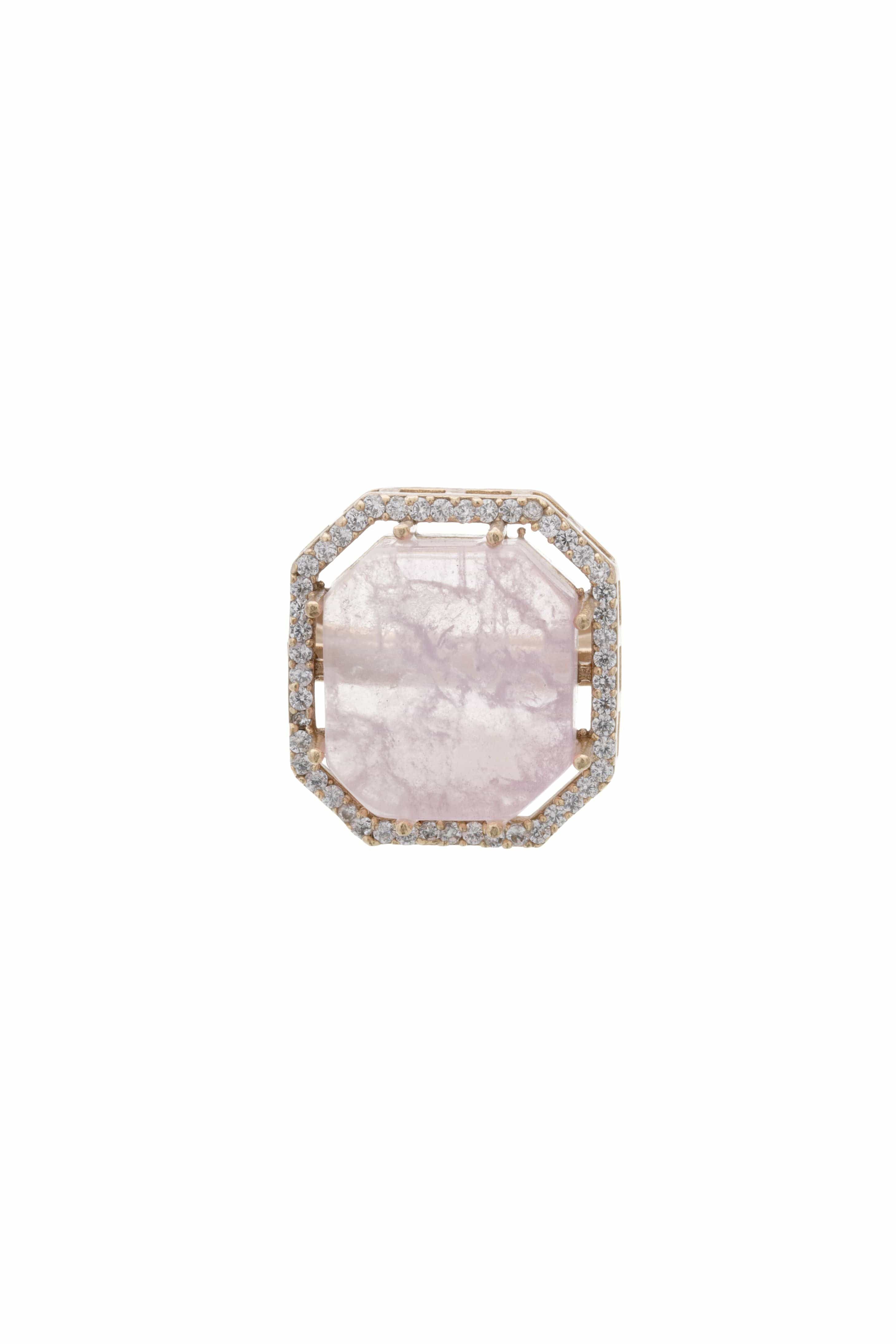 Mataari Ring Rosé Legacy: Octagon Halo Pink Gem Ring
