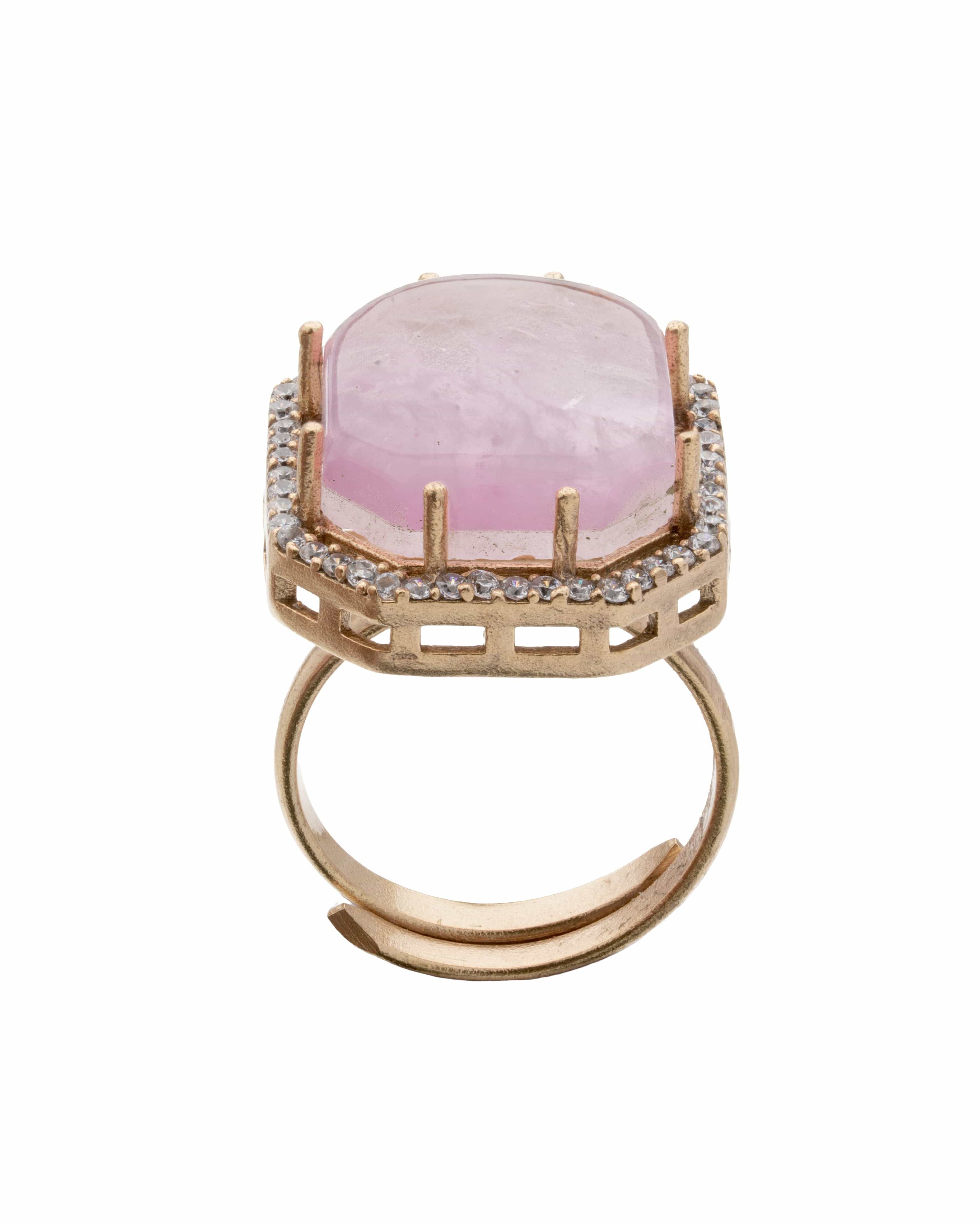 Mataari Ring Rosé Legacy: Octagon Halo Pink Gem Ring