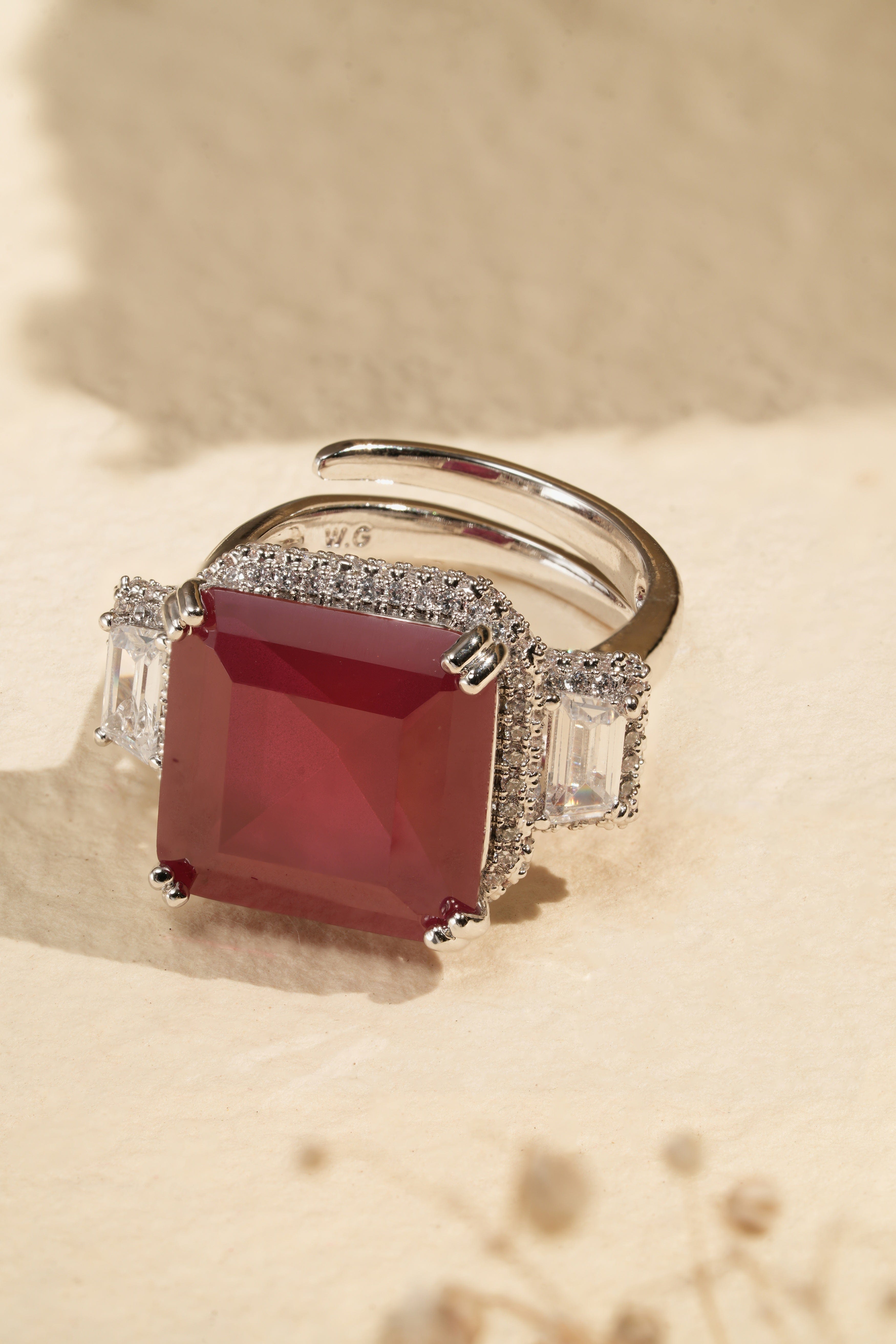Mataari Rings Essence Adjustable Baguette Ring