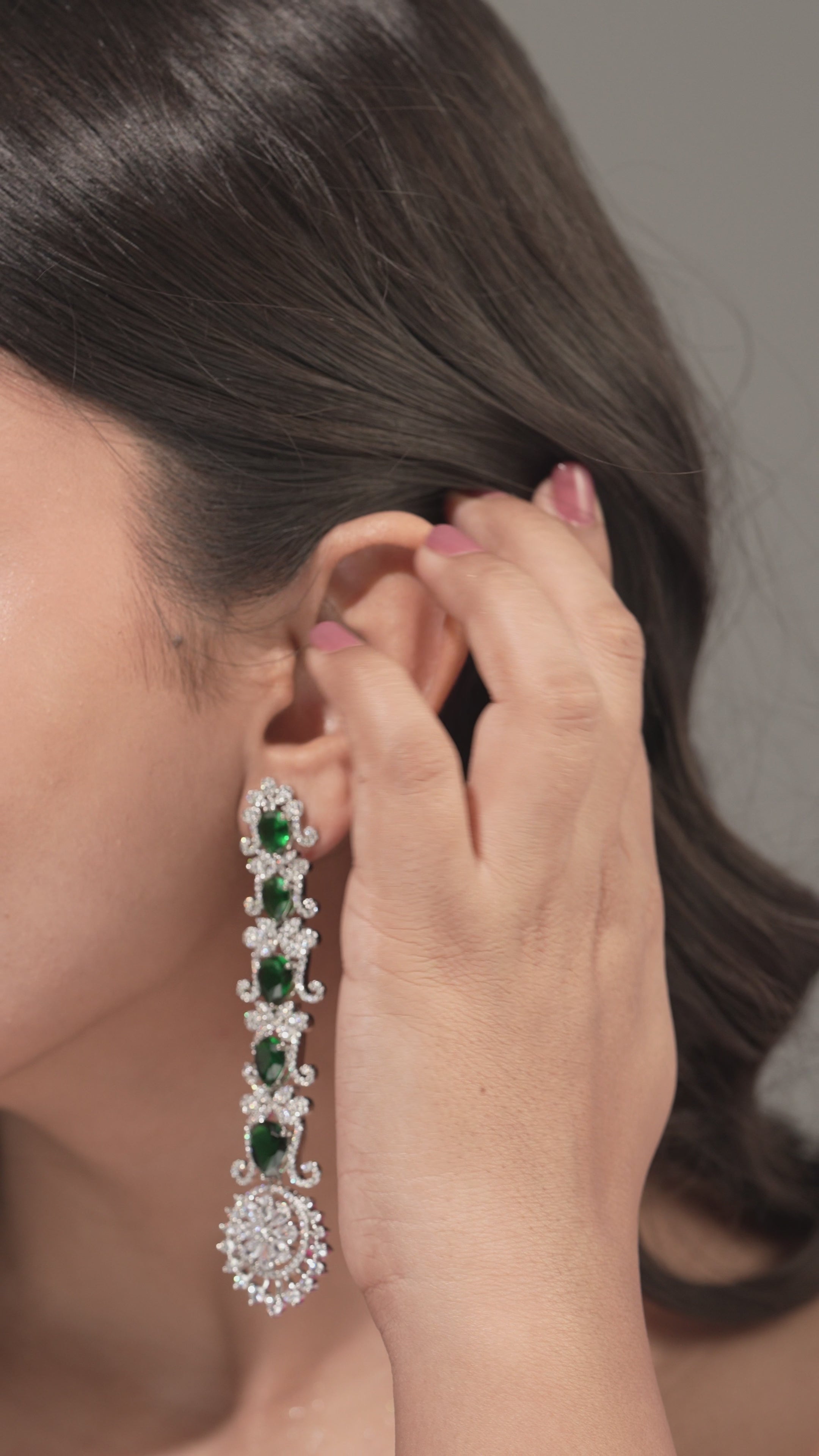 Emerald Radiance Cascading Drop Earrings
